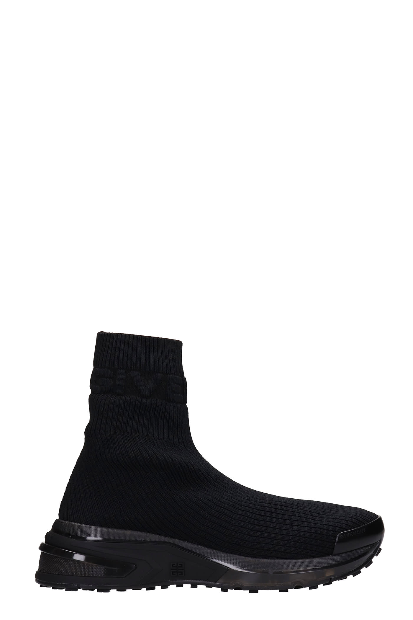 Givenchy Giv Log Sock Sneakers In Black Synthetic Fibers