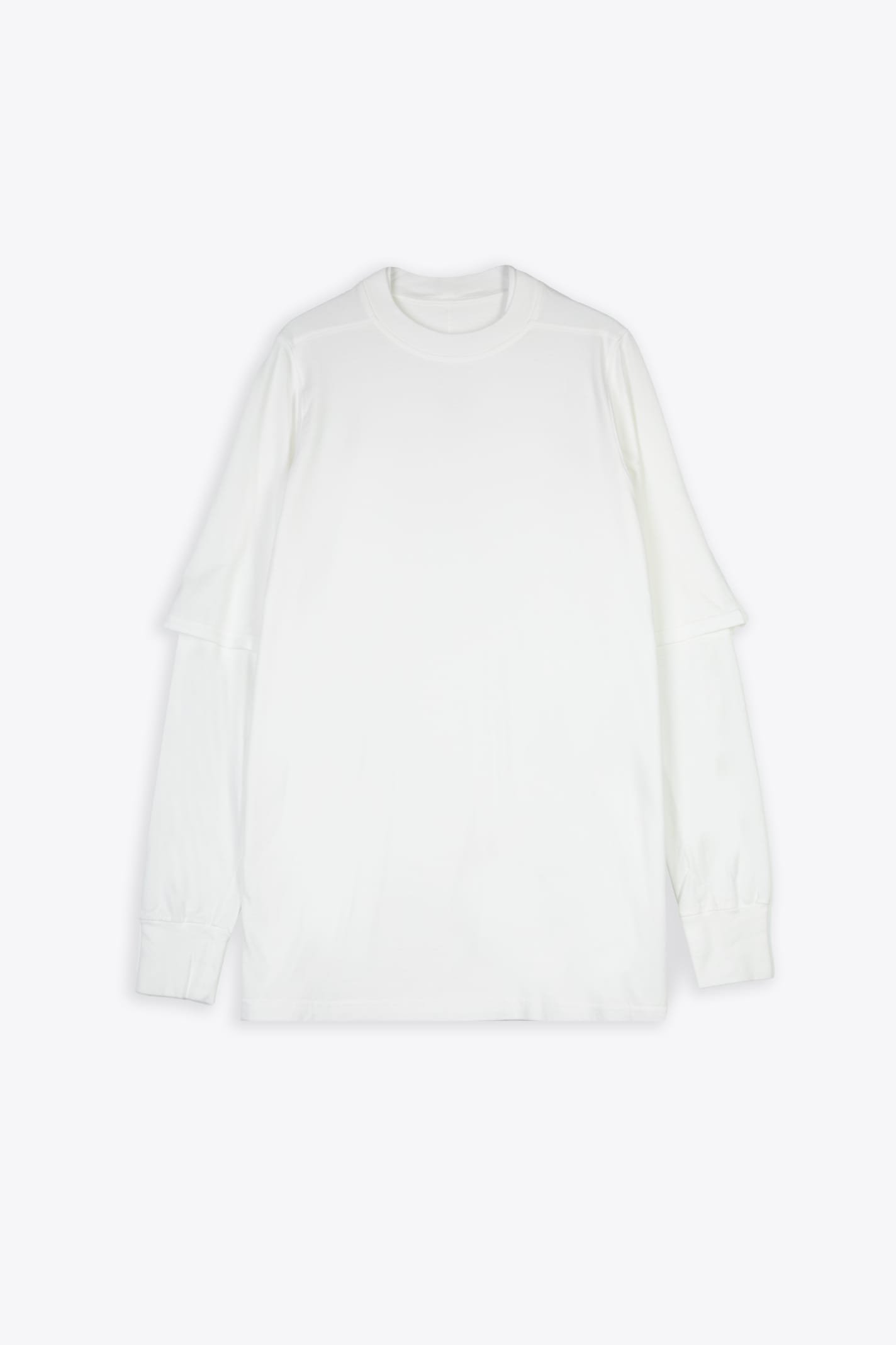 Shop Drkshdw Hustler T White Cotton Layered T-shirt With Long Sleeves - Hustler T In Latte