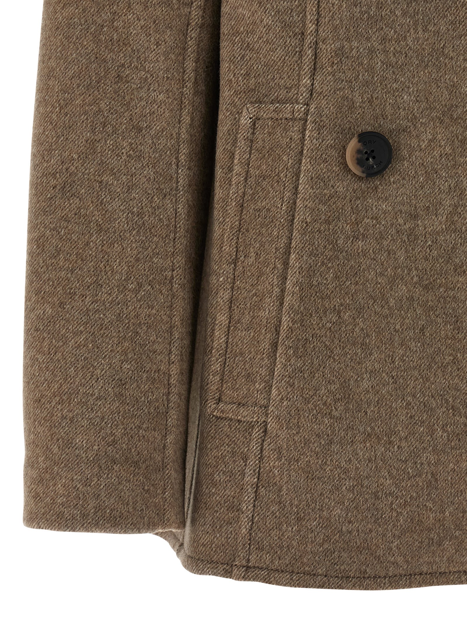 Tory Burch Wool Coat Coats And Trench Coats Beige In Sand