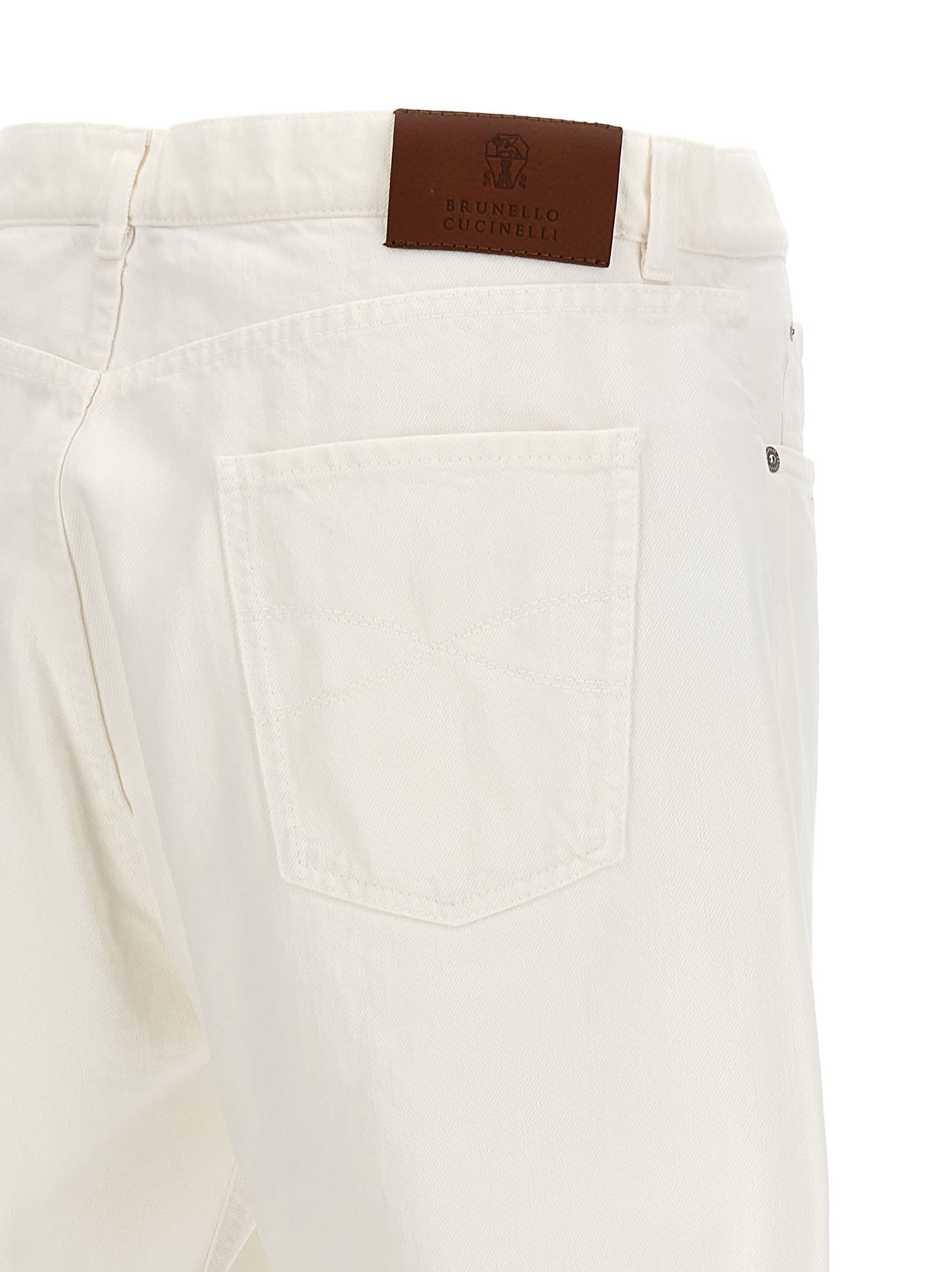 Shop Brunello Cucinelli Bull Jeans In White