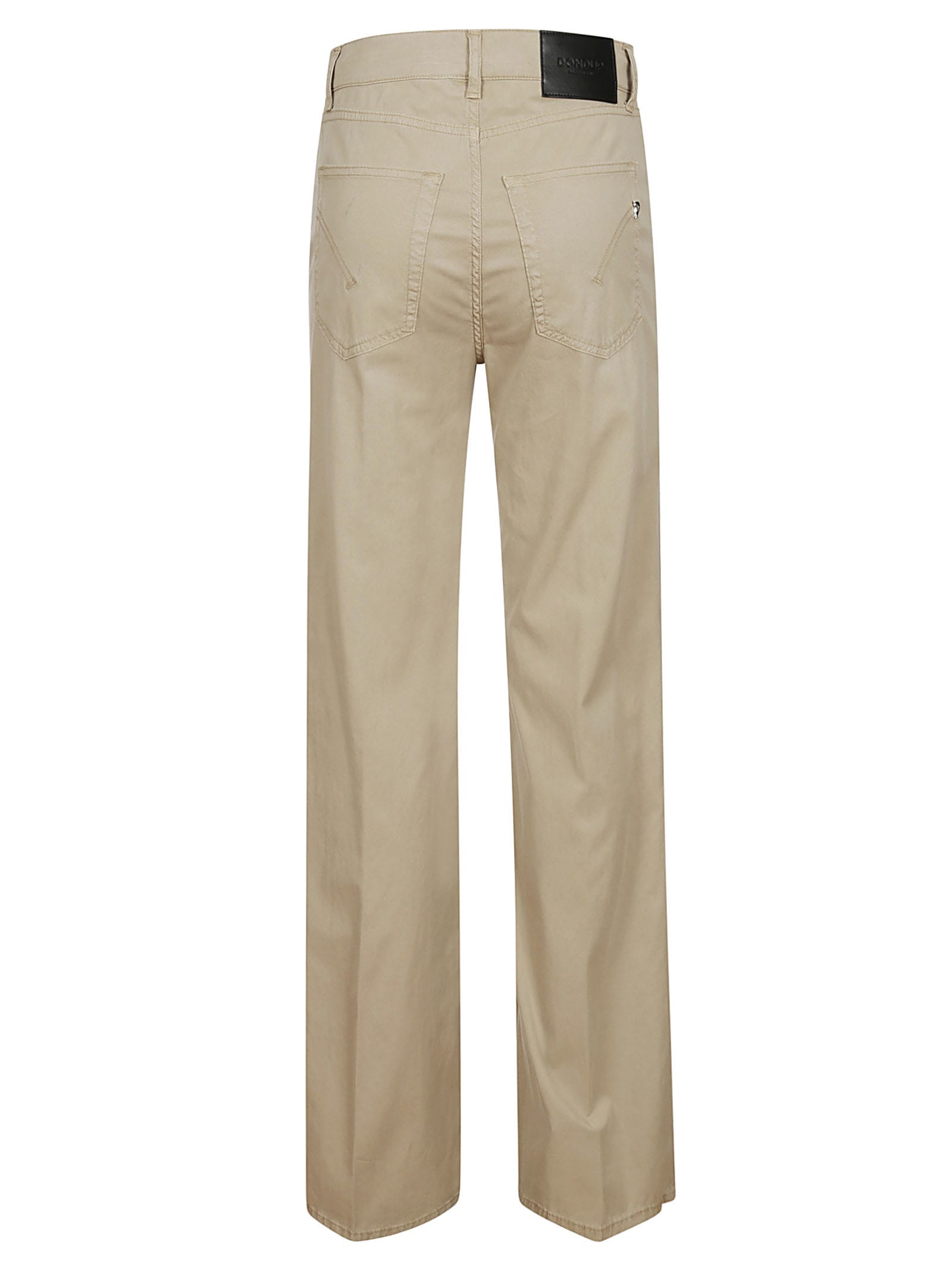 Dondup Wide Leg Trousers With Five Pockets In Neutral