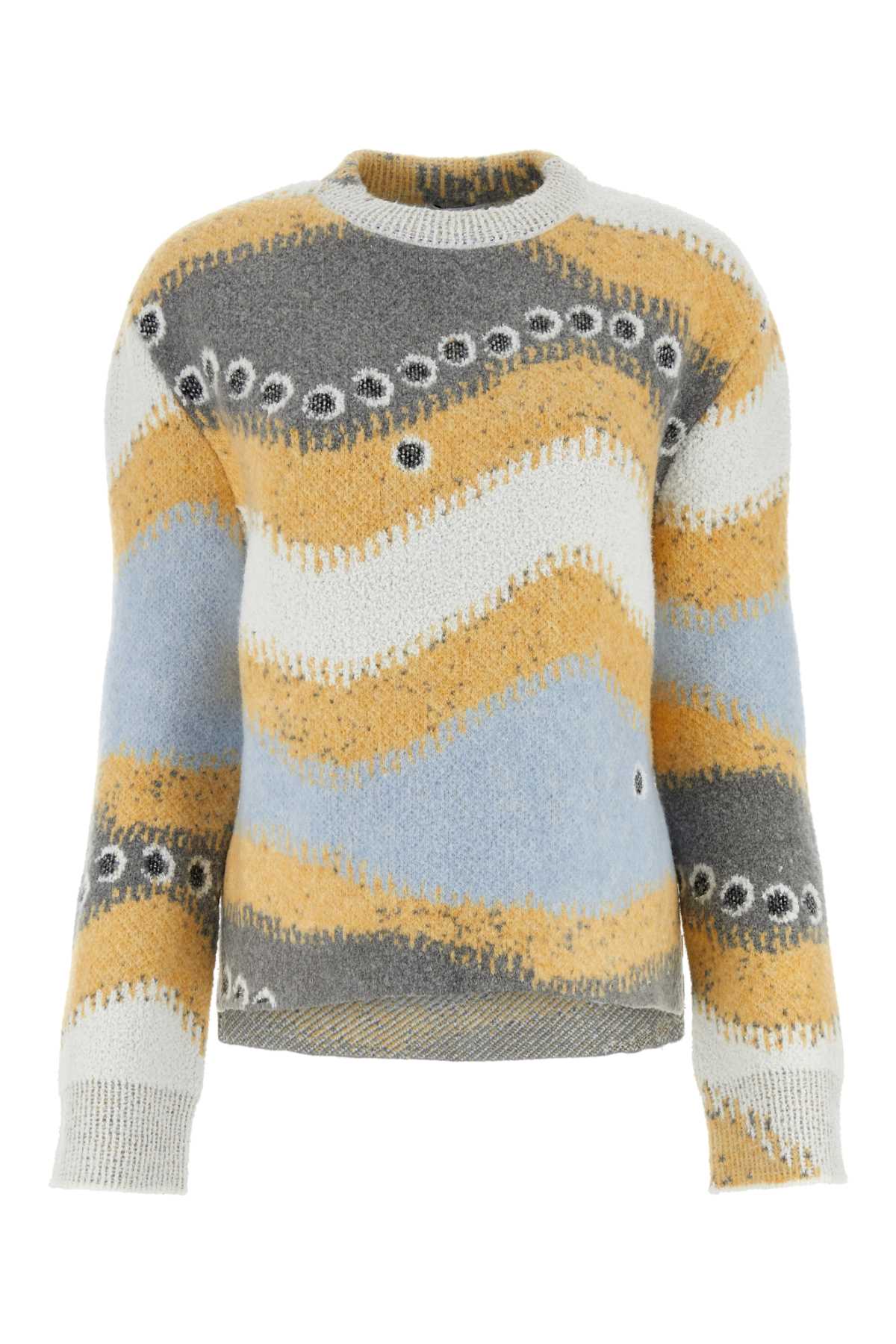 Multicolor Stretch Wool Blend Sweater