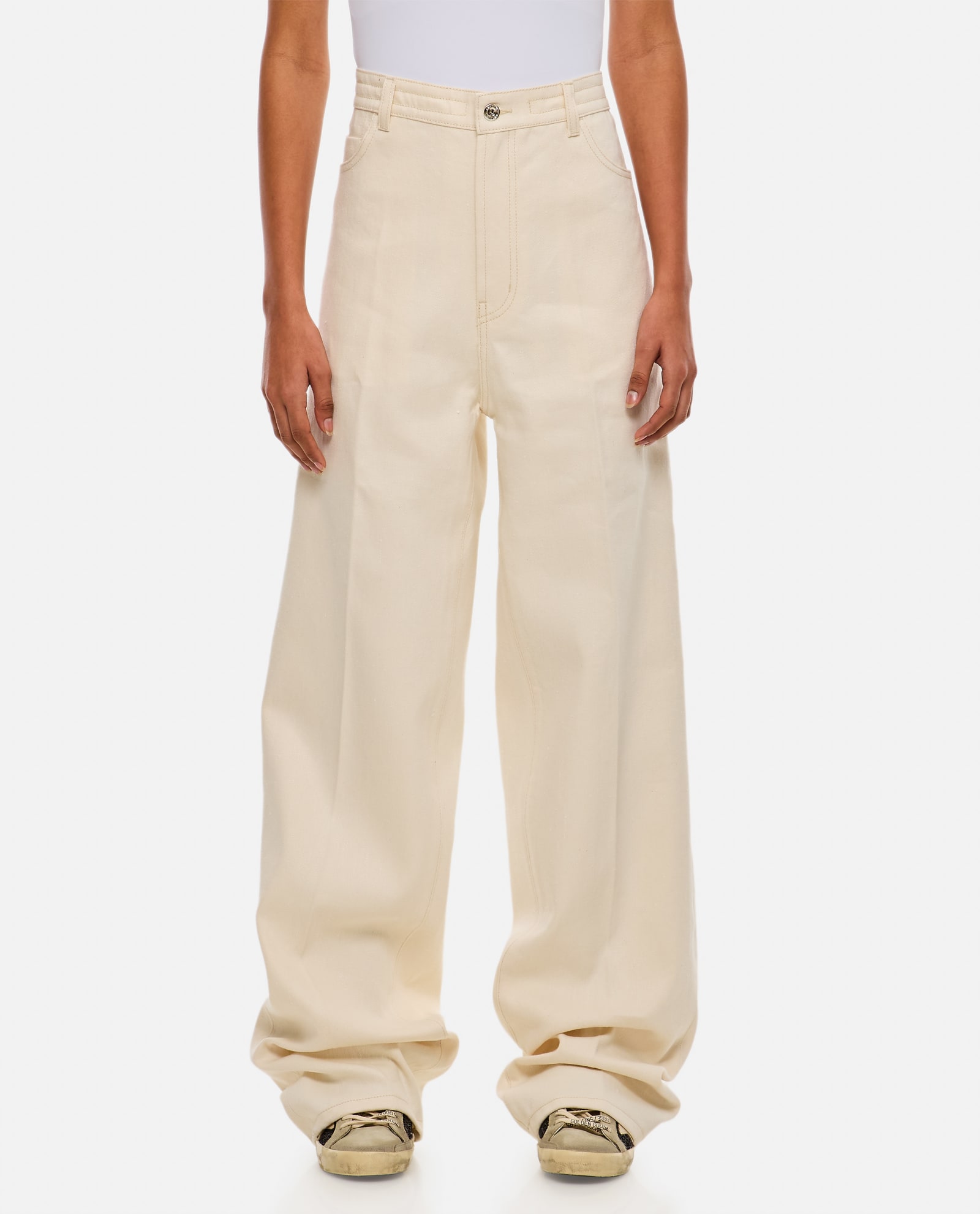 Shop Setchu Straight Jeans In White