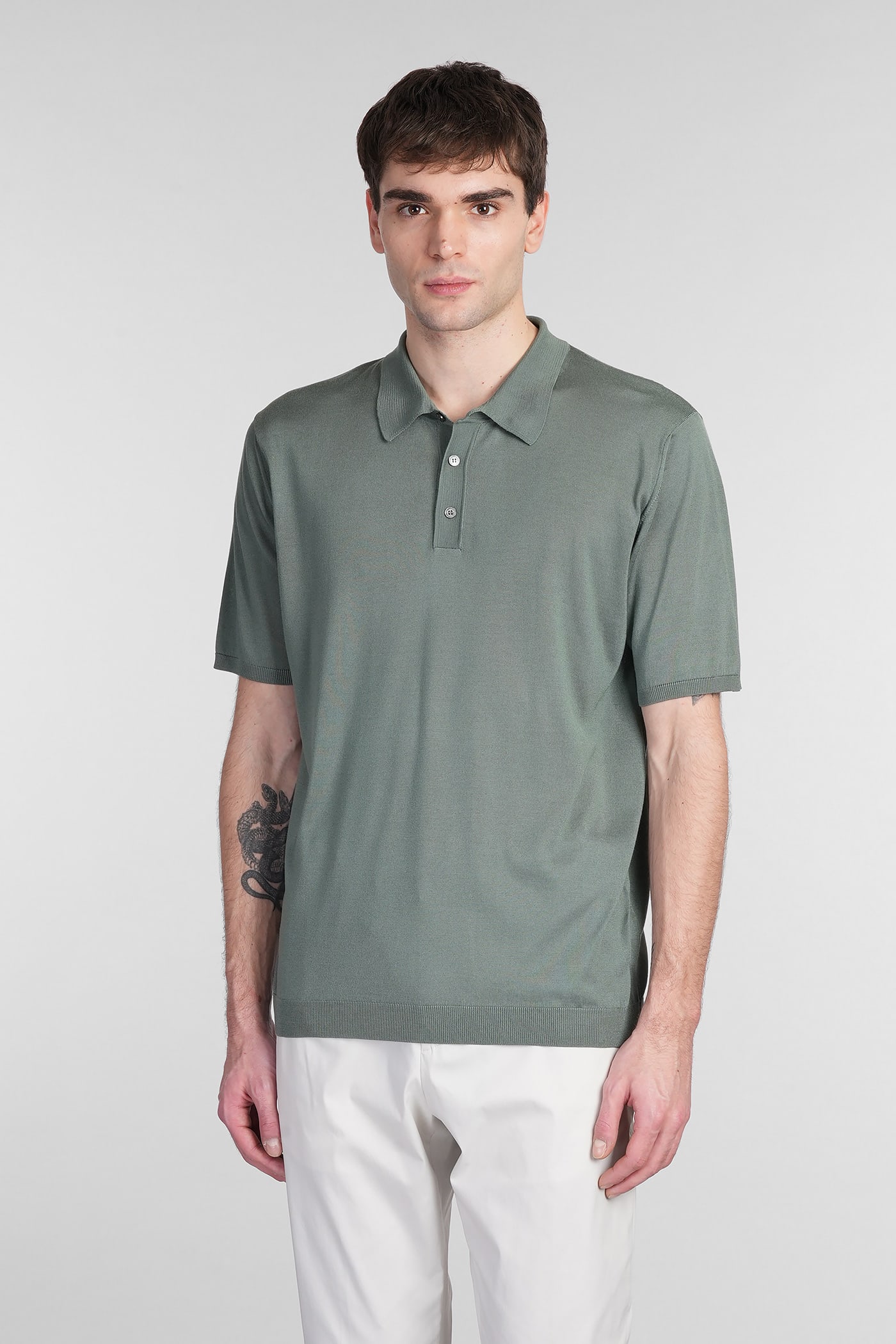 Polo In Green Silk
