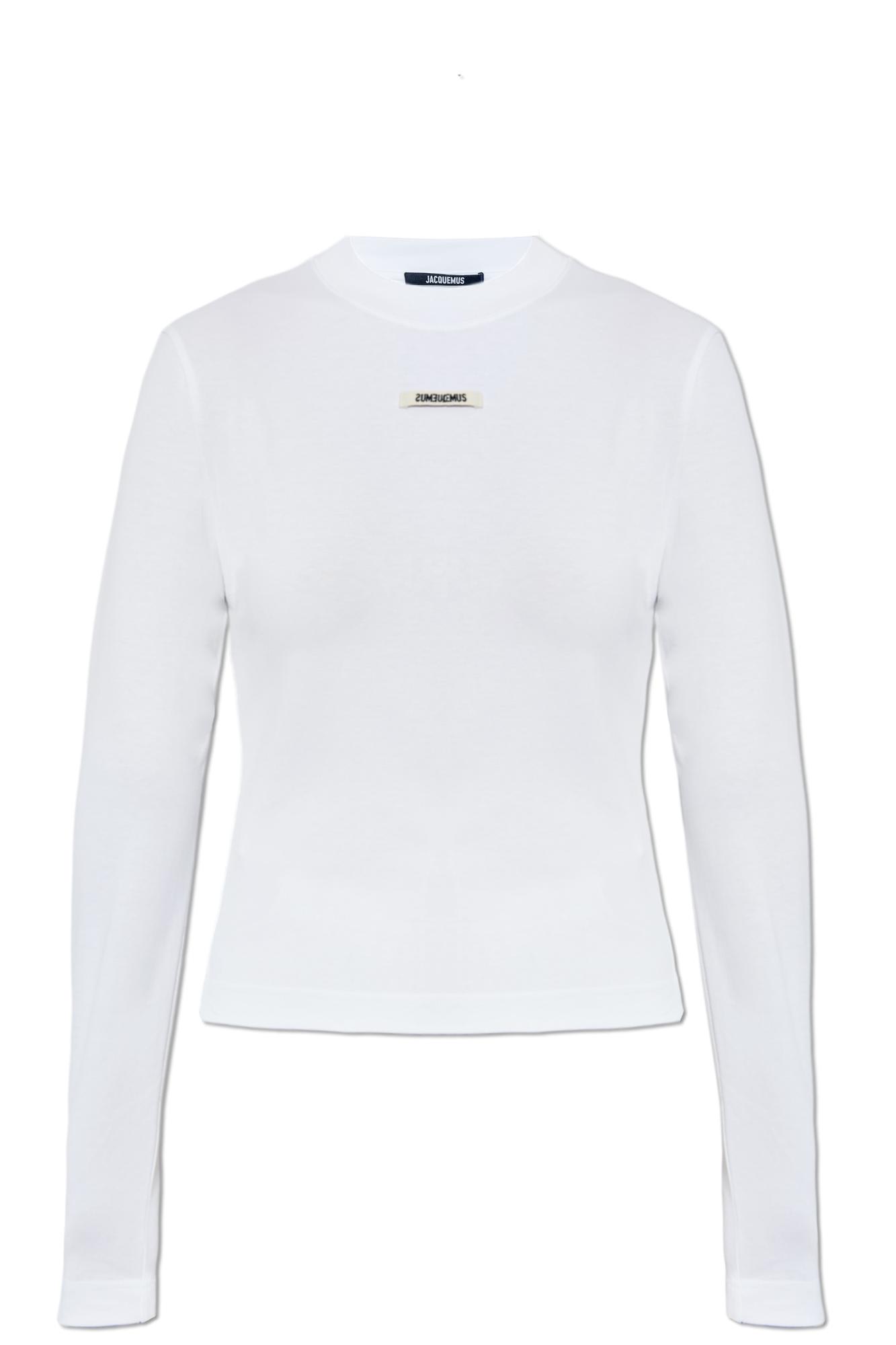 Jacquemus The Gros Grain Long-sleeved T-shirt In Gray