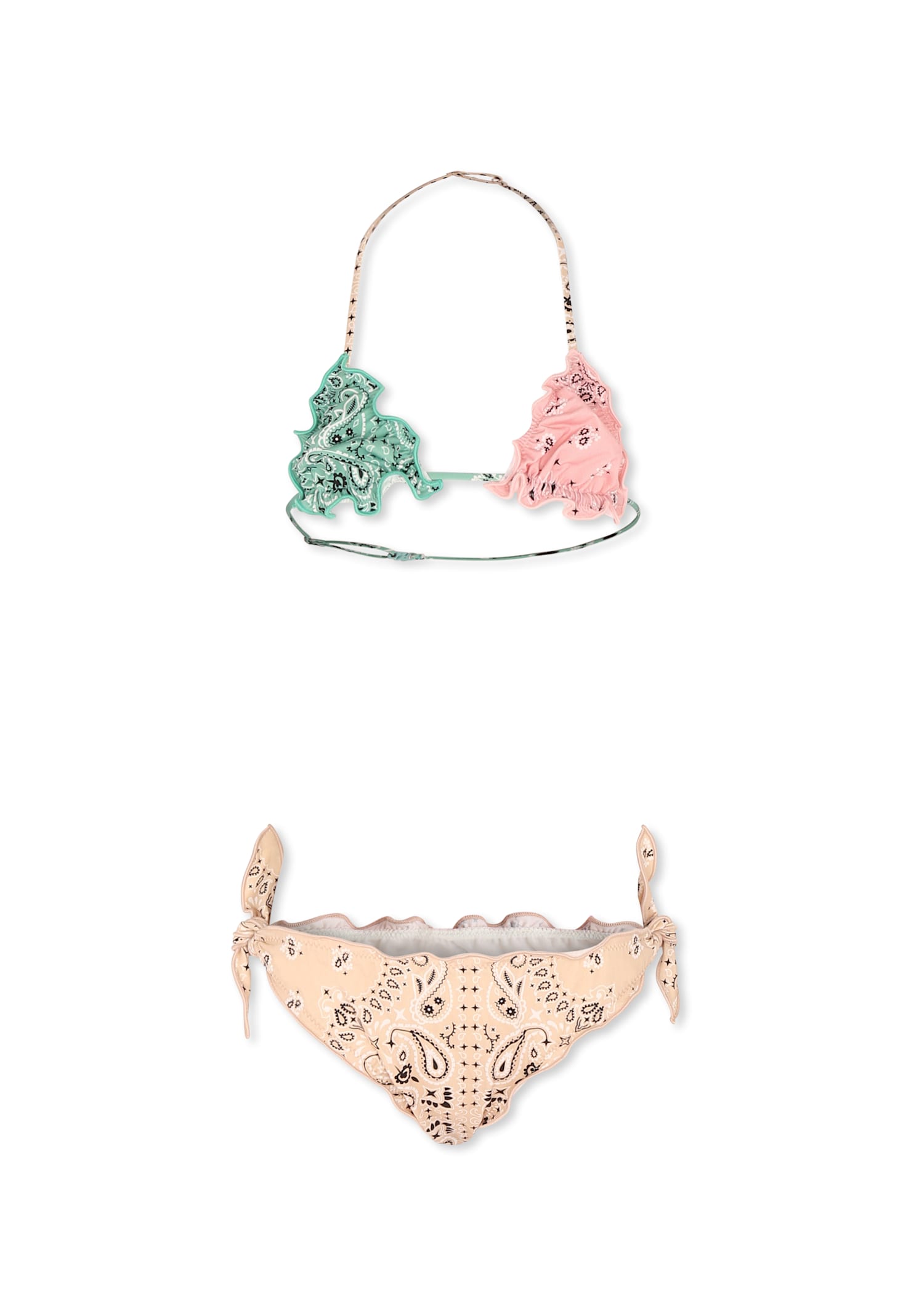Mc2 Saint Barth Multicolor Bikini For Girl With Paisley Print In Multicolor