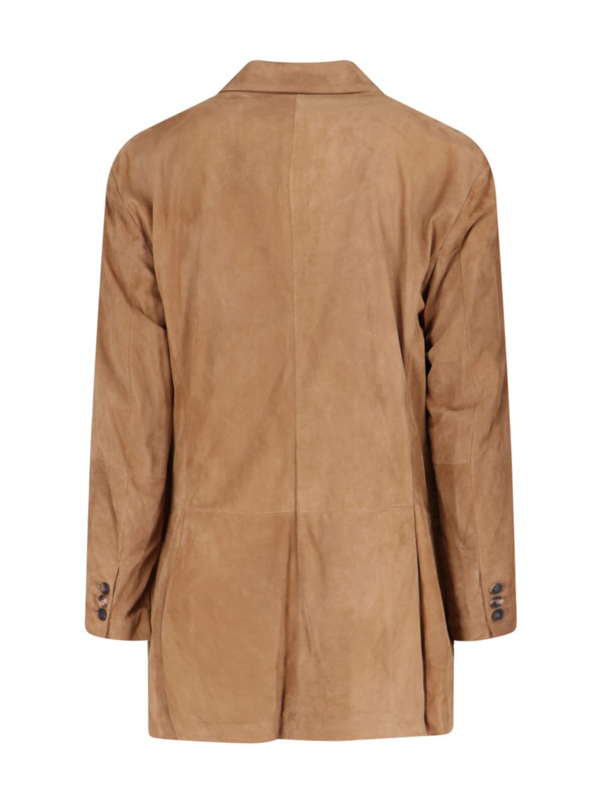 Shop Giorgio Armani Single-breasted Suede Jacket In Brown