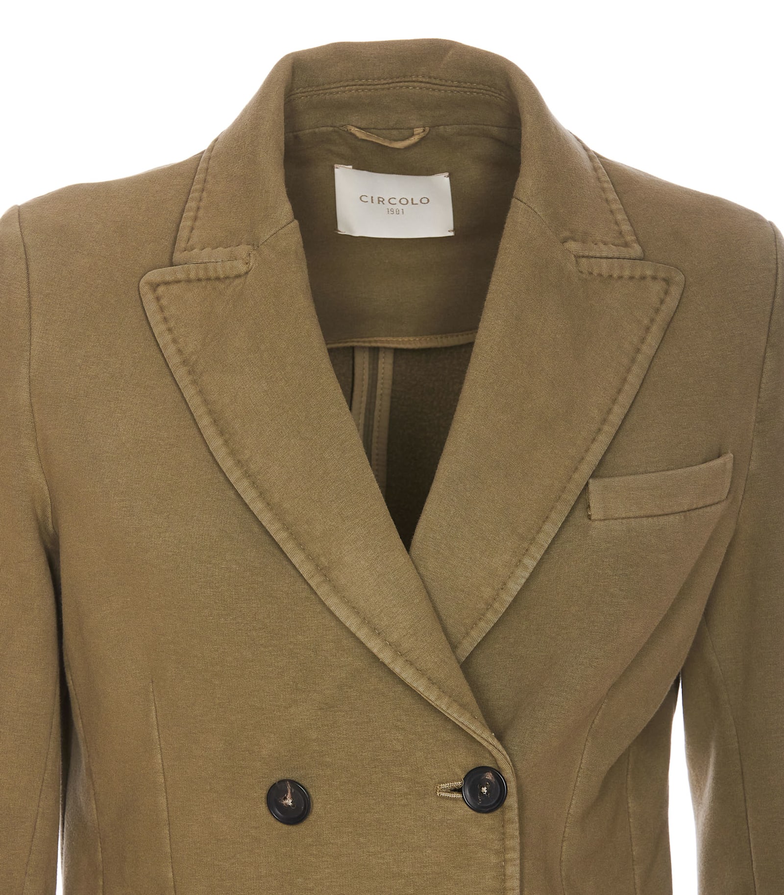 Shop Circolo 1901 Double Breasted Button Jacket In Green