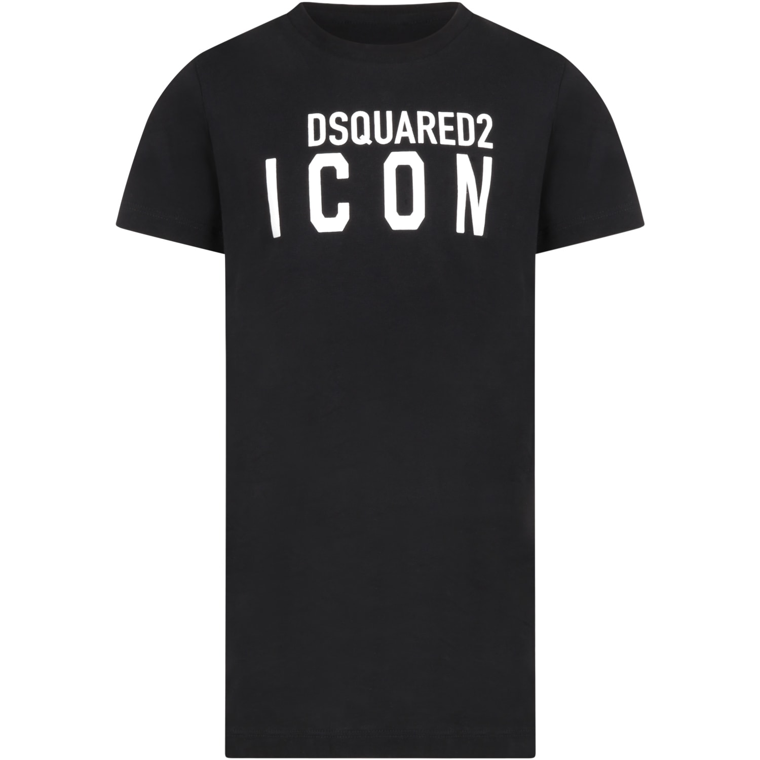 Dsquared2 Black Dress For Girl With Logo