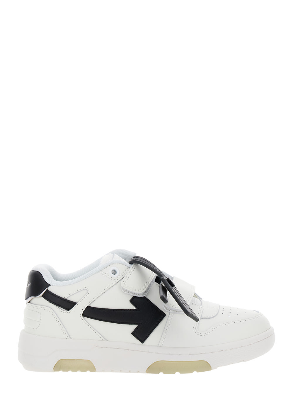 Shop Off-white Out Of Office White Low Top Sneakers With Velcro Straps In Leather Boy