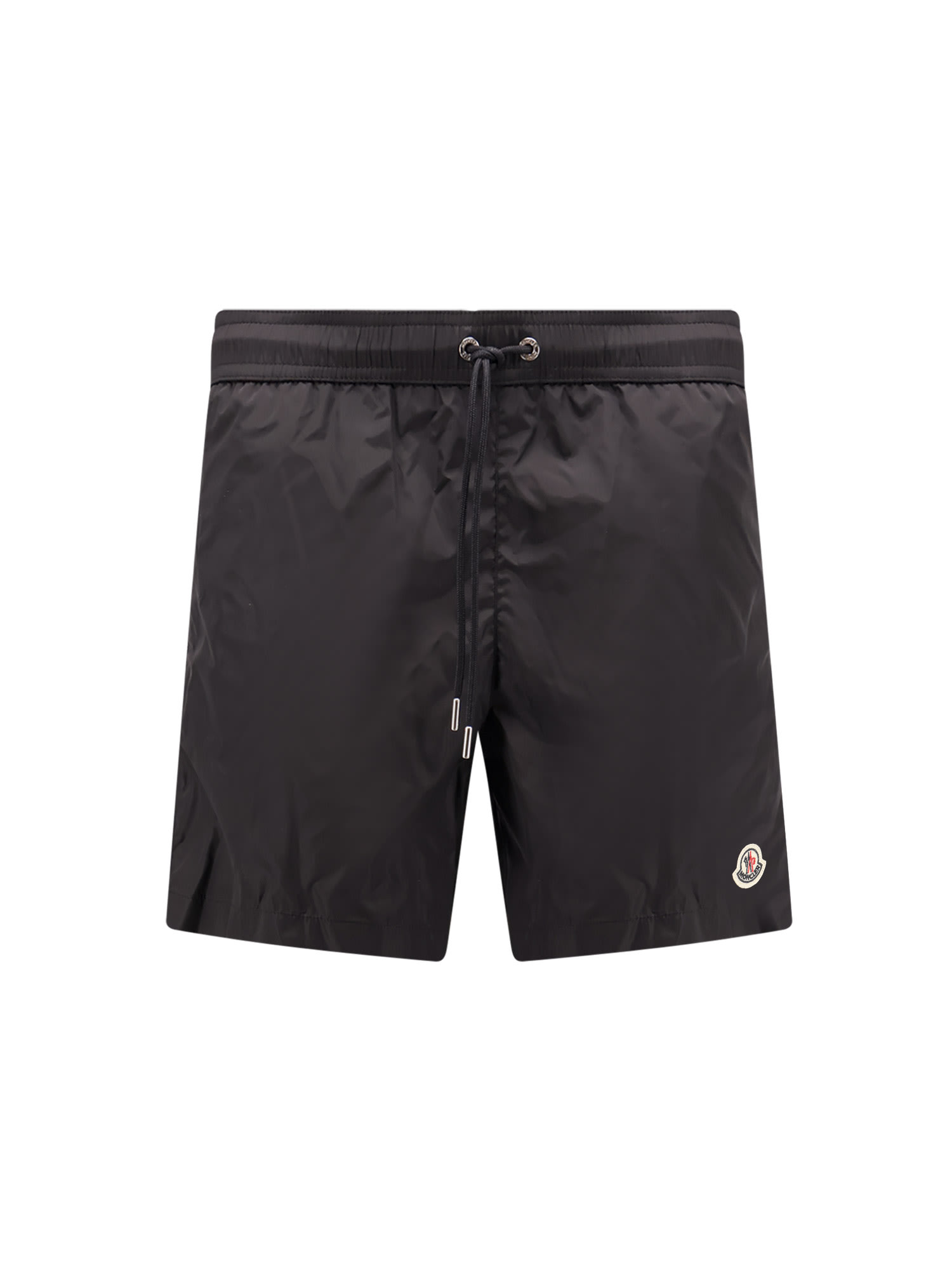 Nylon Swim Trunk With Frontal Logo Patch