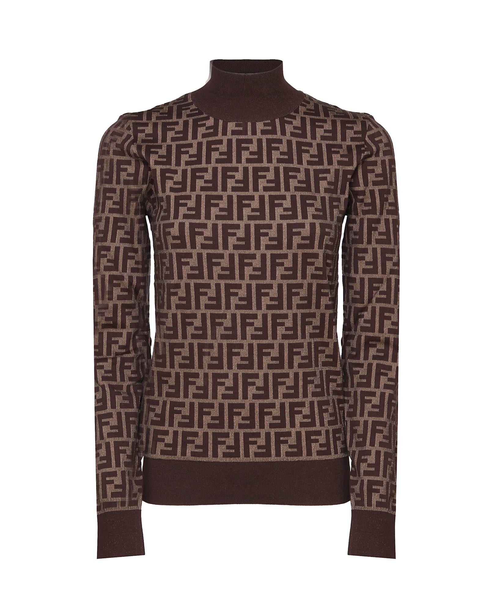 Shop Fendi Cotton Ff Sweater In Tobacco