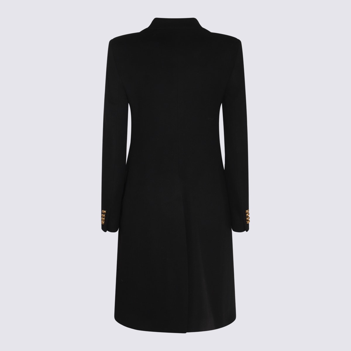 Tagliatore Black Wool Coat In Black