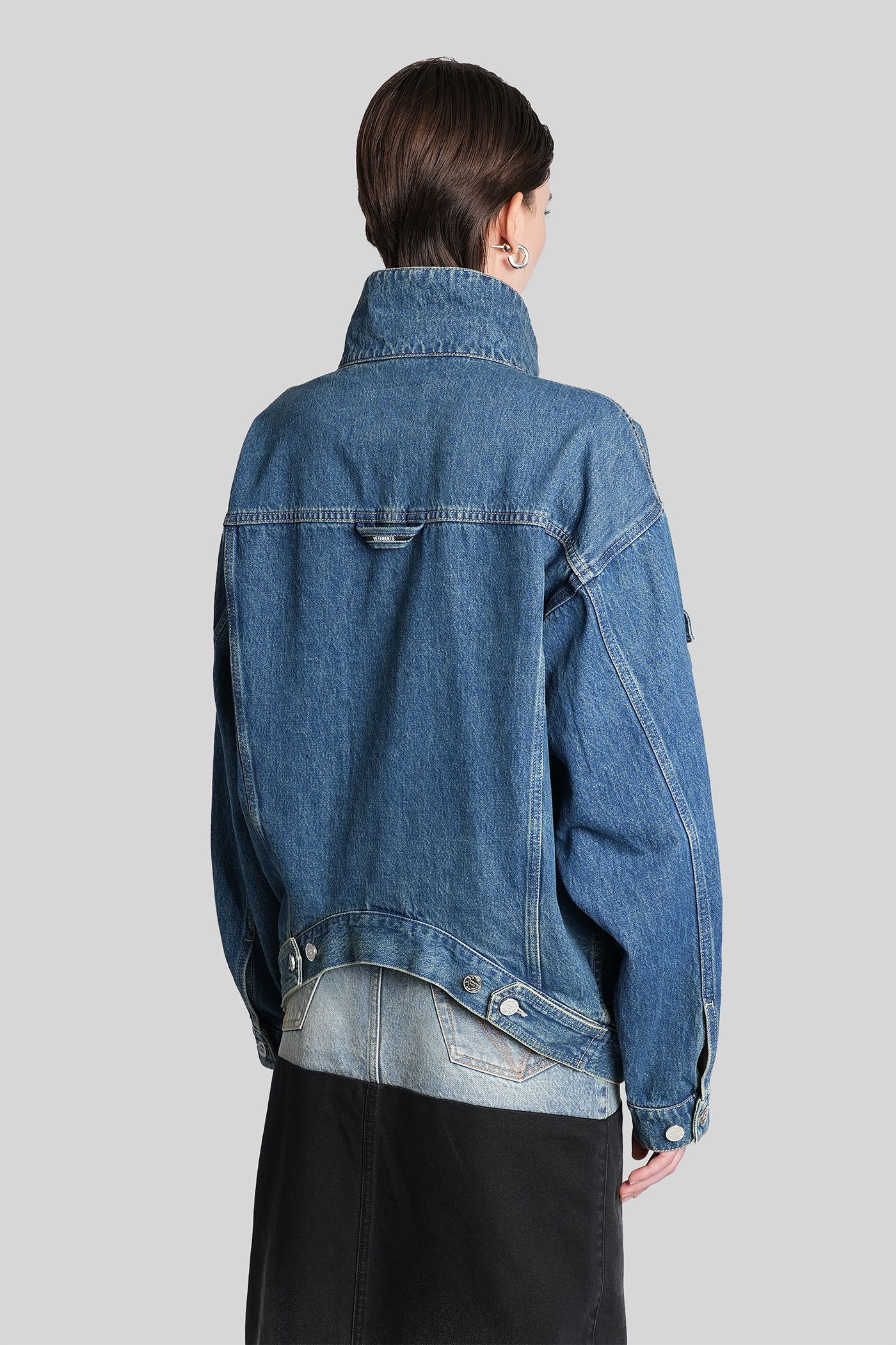 Vetements Denim Jackets In Blue Cotton In Blue
