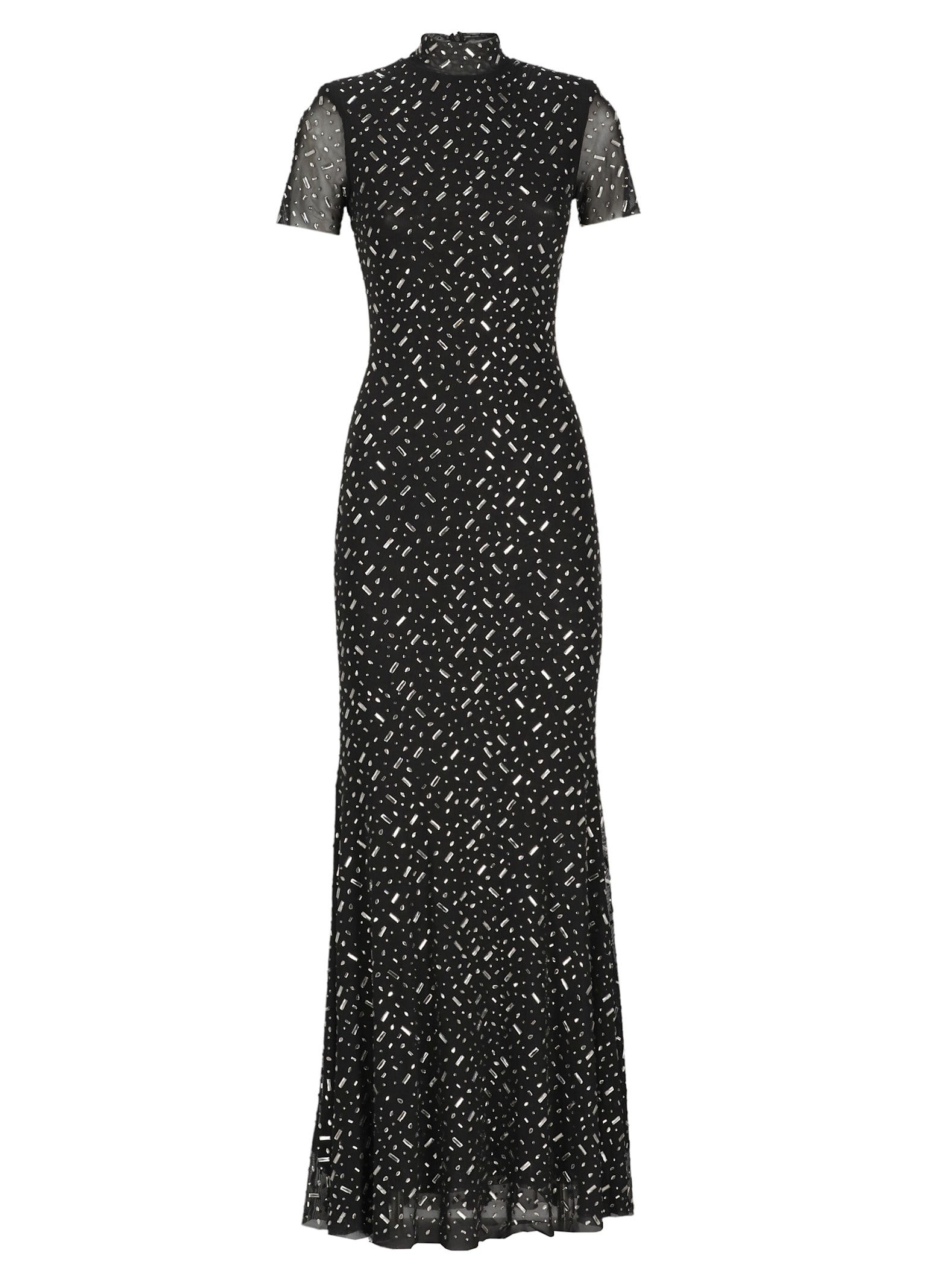 Shop Self-portrait Dress With Strass In Black