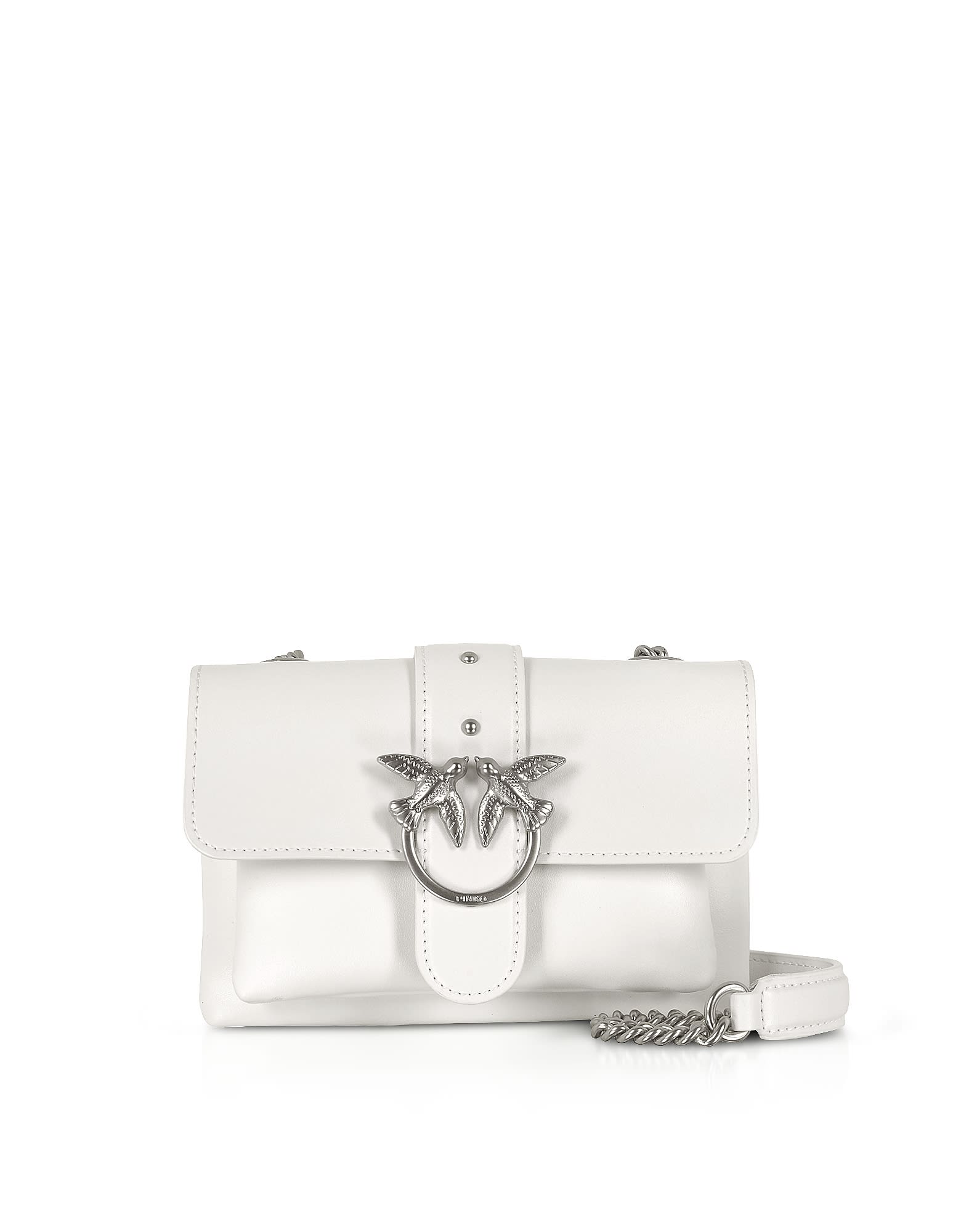 PINKO WHITE LOVE SOFT BABY SIMPLY SHOULDER BAG,11238342