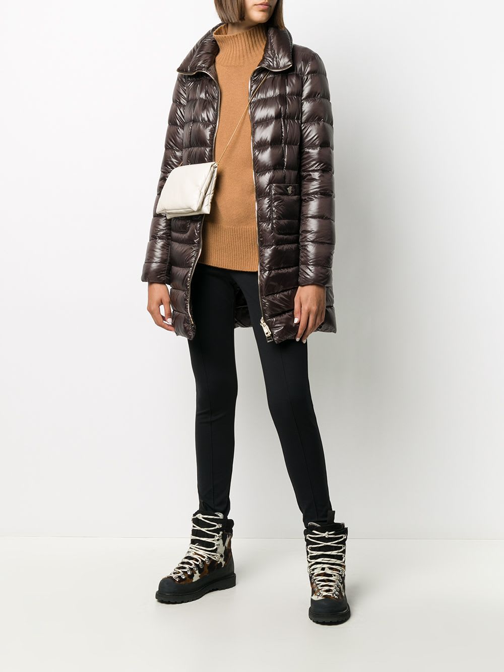 Herno Maria Quilted Down Jacket In Brown