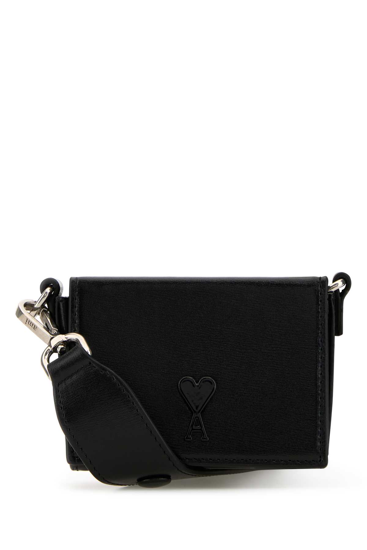 Shop Ami Alexandre Mattiussi Black Leather Nana Shoulder Bag