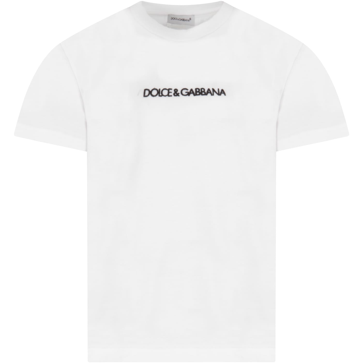 Dolce & Gabbana White T-shirt For Kids With Logo