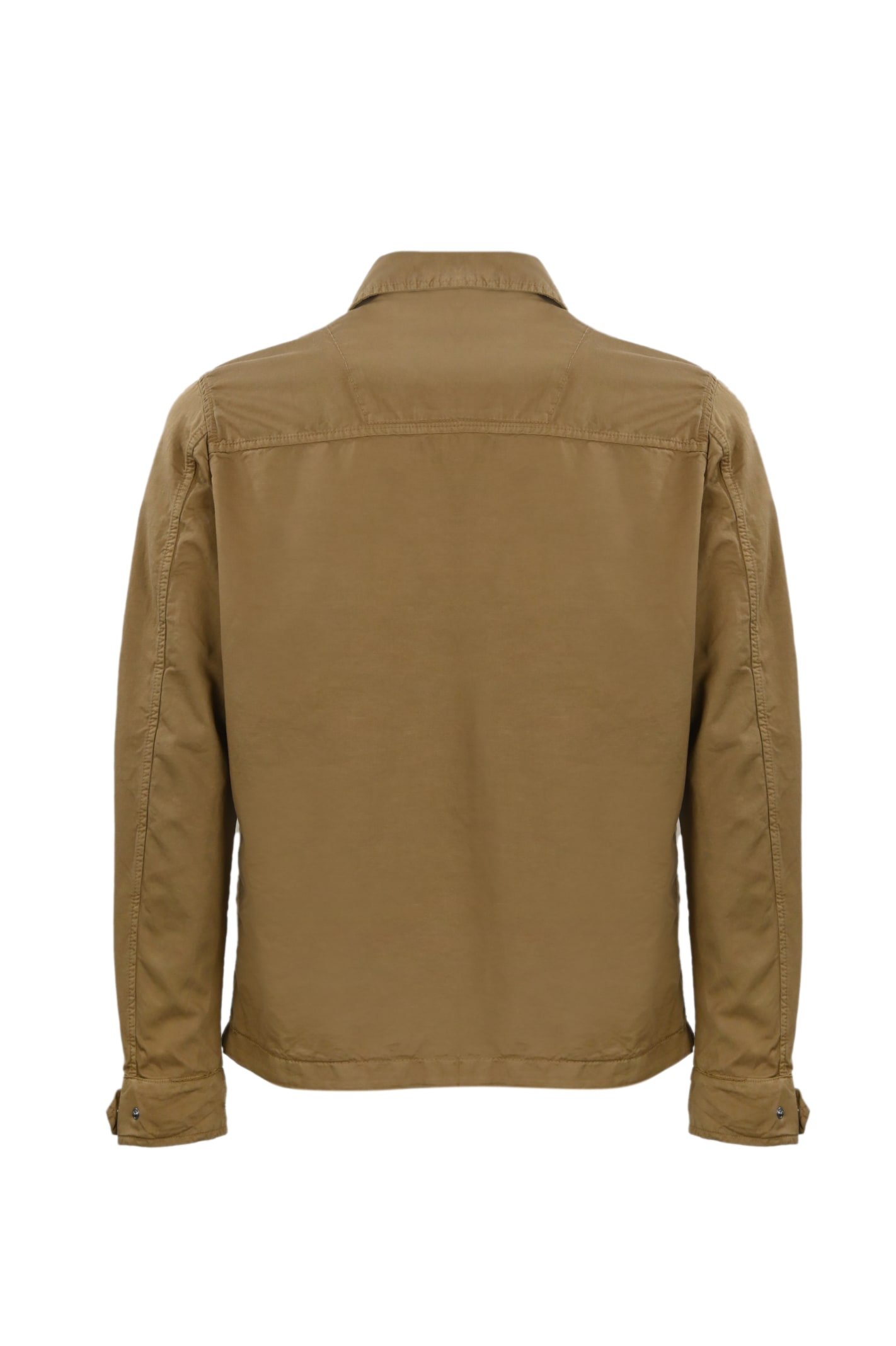 Shop Herno Jacket In Cotton And Linen Blend In Cammello
