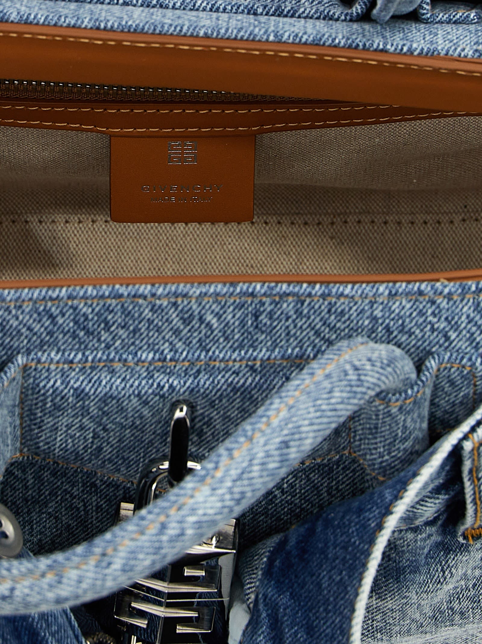 Shop Givenchy Antigona Lock Mini Handbag In Light Blue
