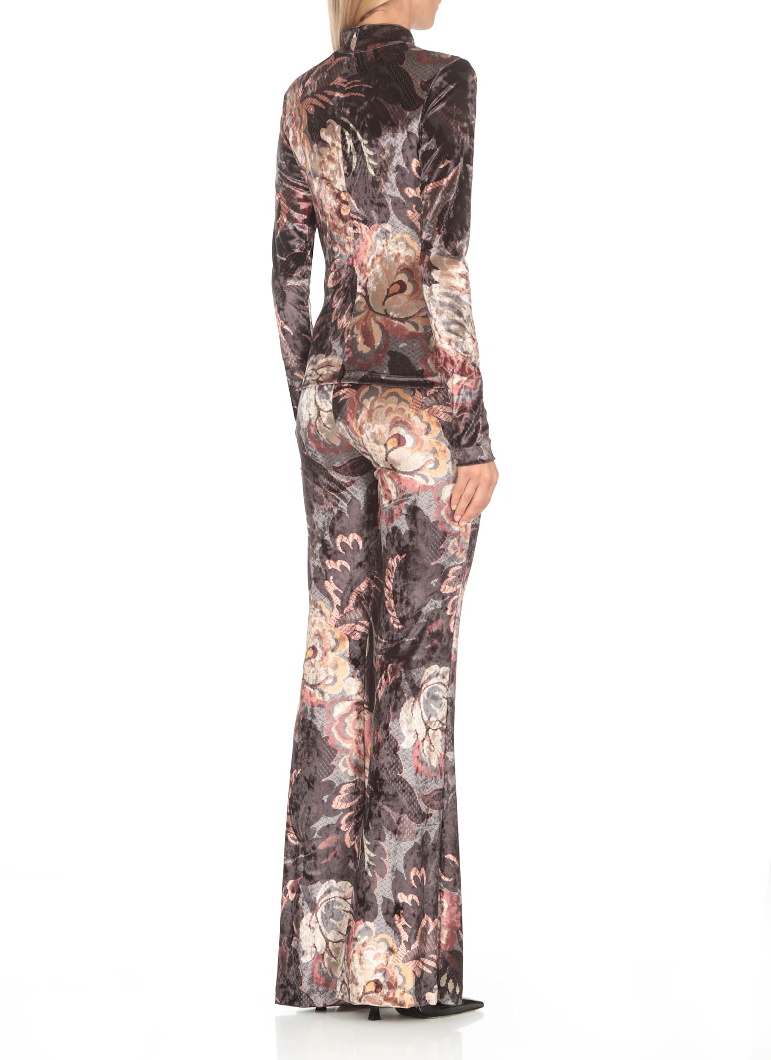 Etro Chenille Sweater With Print In Multicolour