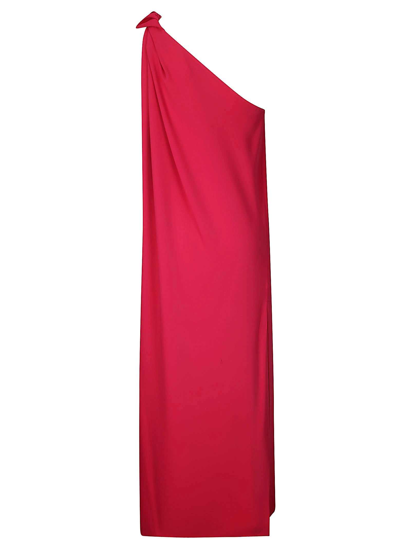 P.a.r.o.s.h . One-shoulder Crossover Maxi Dress With Side Slit In Dark Red