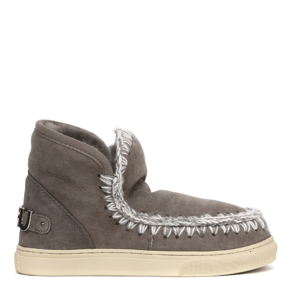 Mou Eski Sneakers Grey Suede Ankle Boots In Ngre