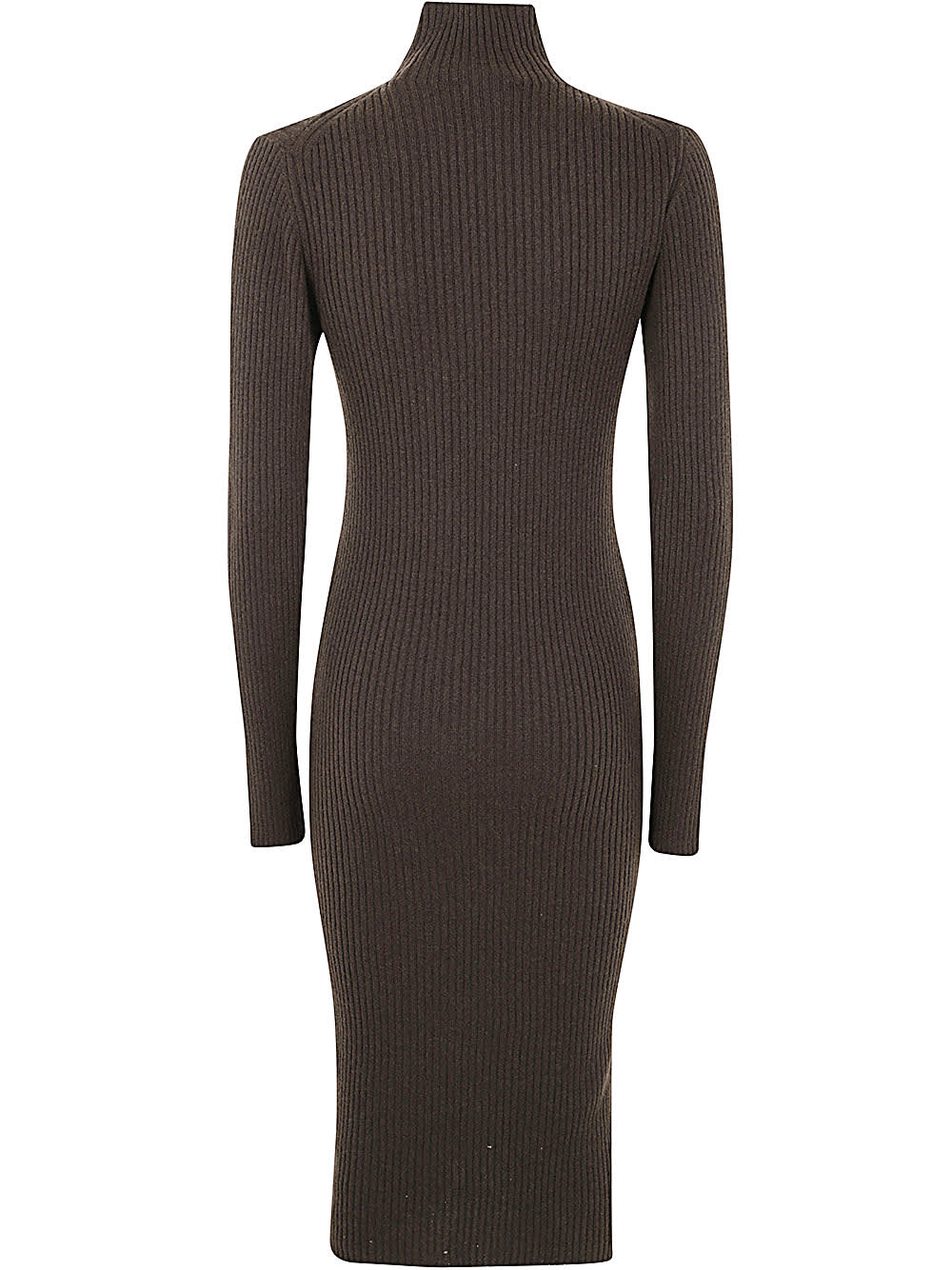 Shop Antonelli Sabina Long Sleeves Turtle Neck Dress In Brown