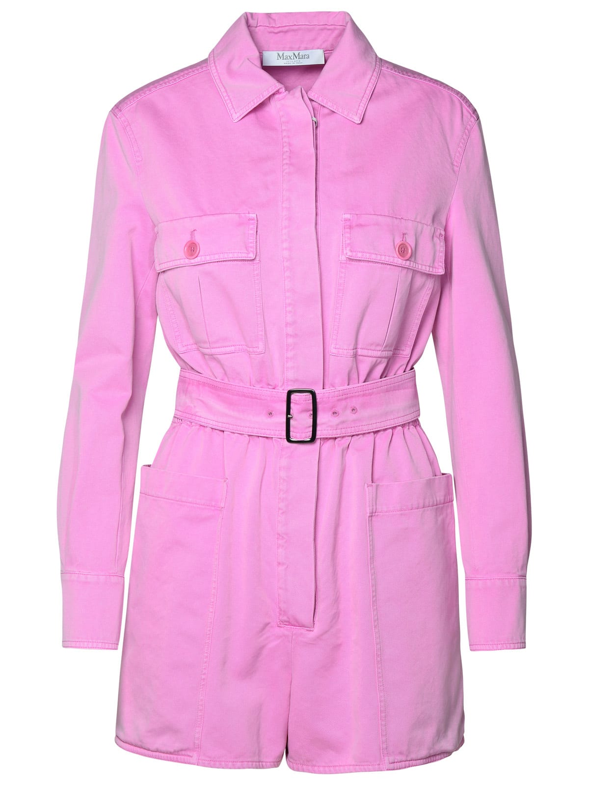 Shop Max Mara Peony Cotton Playsuit In Pink