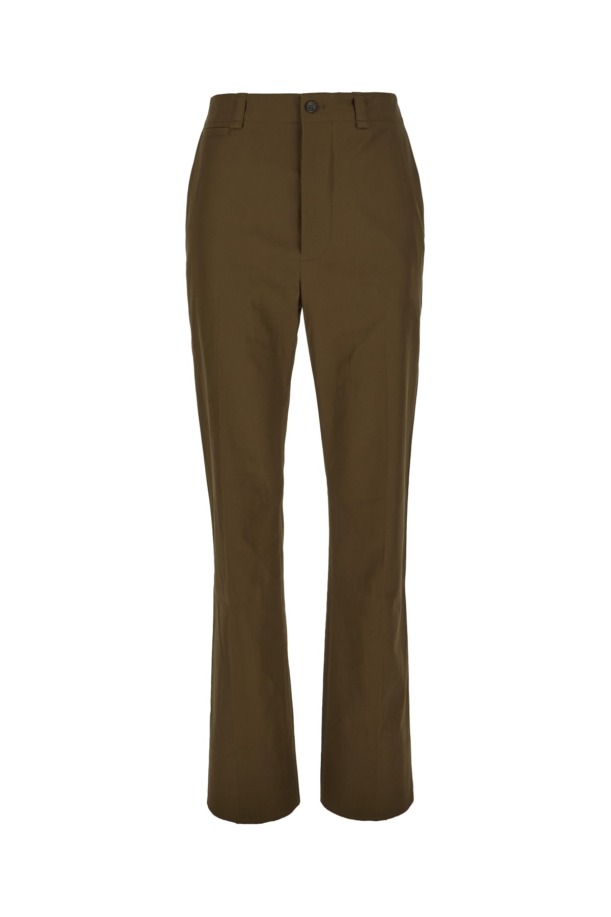 Saint Laurent Mud Cotton Pants In Dark Brown