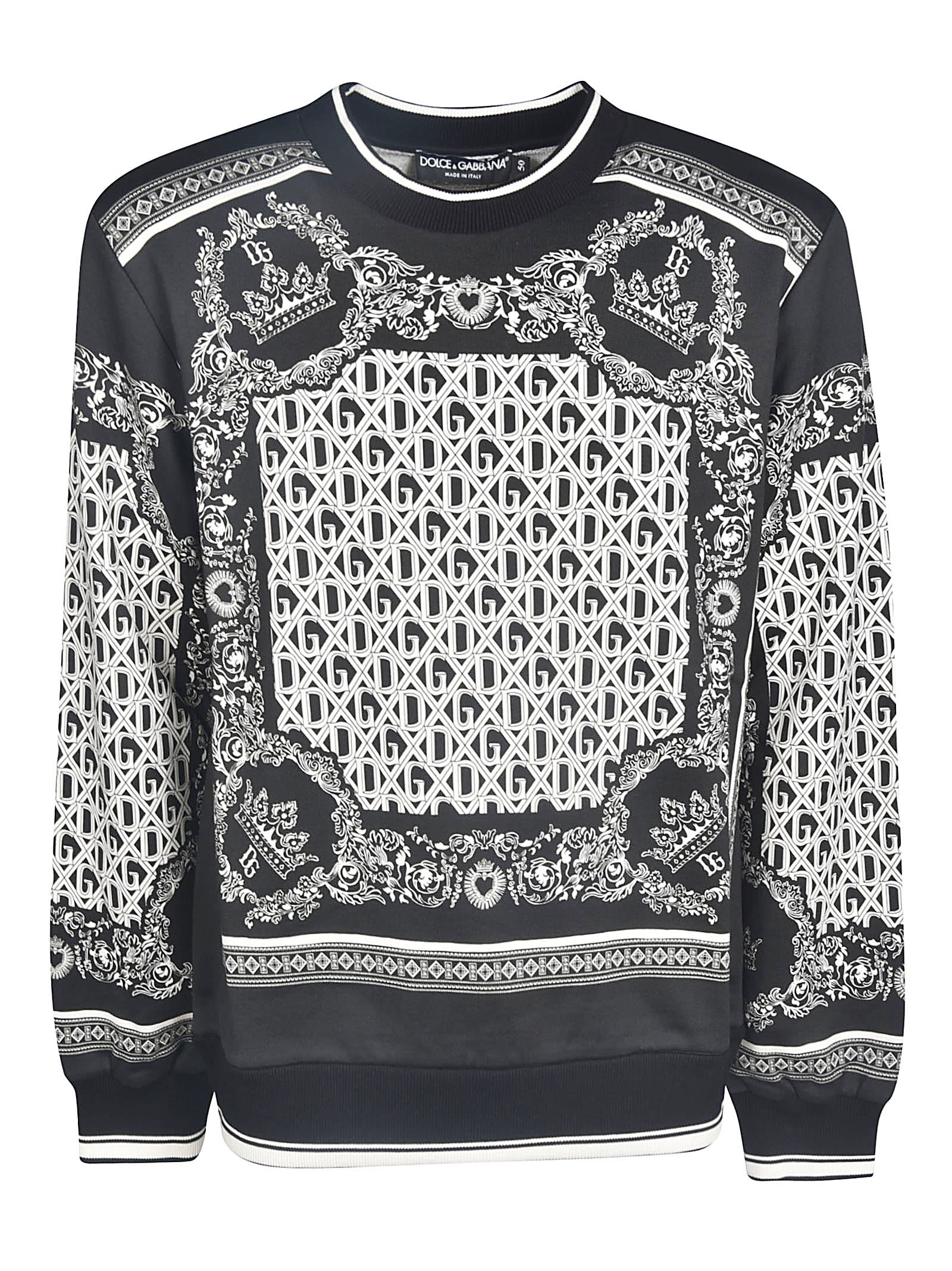 DOLCE & GABBANA ROUND NECK INITIALS MOTIF SWEATSHIRT,11292479