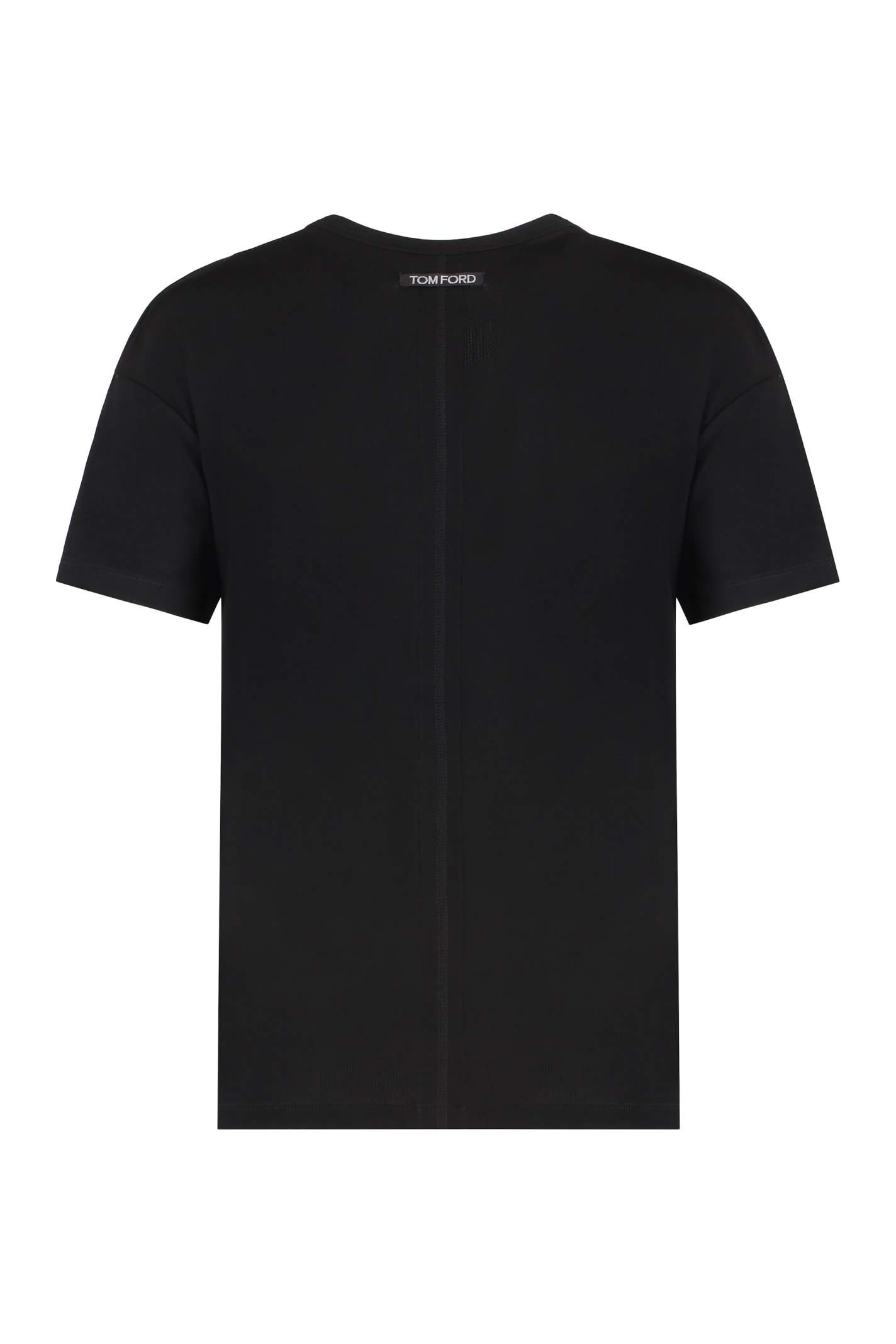 Shop Tom Ford Viscose Crew-neck T-shirt In Black