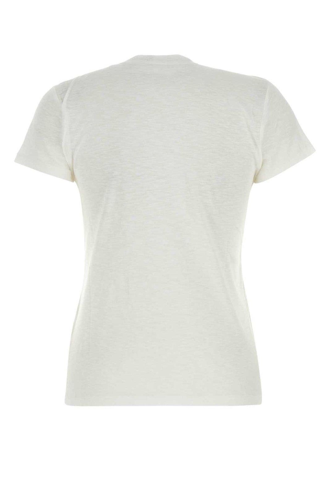 Shop Ralph Lauren Crewneck Straight Hem T-shirt In White