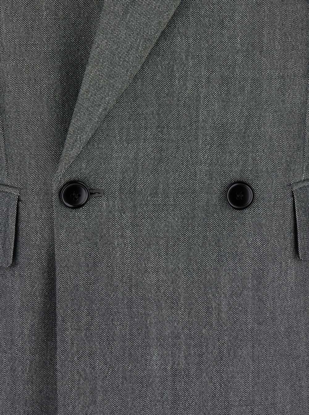 Phoebe Philo Grey Double-breasted Jacket With Peak Revers In Wool Woman In Gray