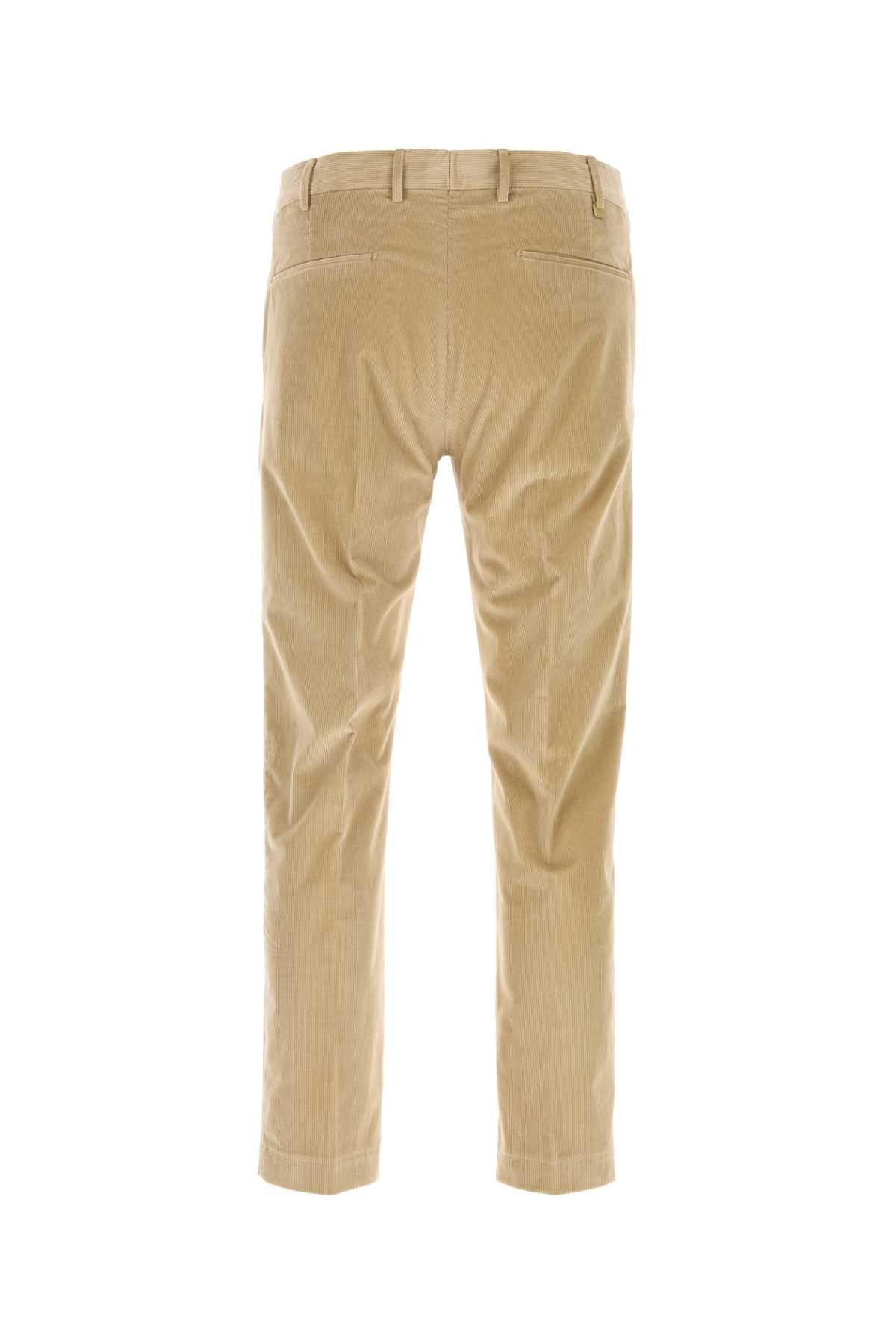Pt Torino Beige Stretch Corduroy Pant In Brown
