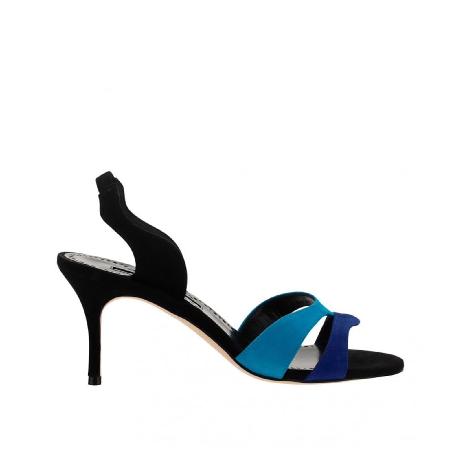 Shop Manolo Blahnik Suspiro 70 Suede Sandals In Blue