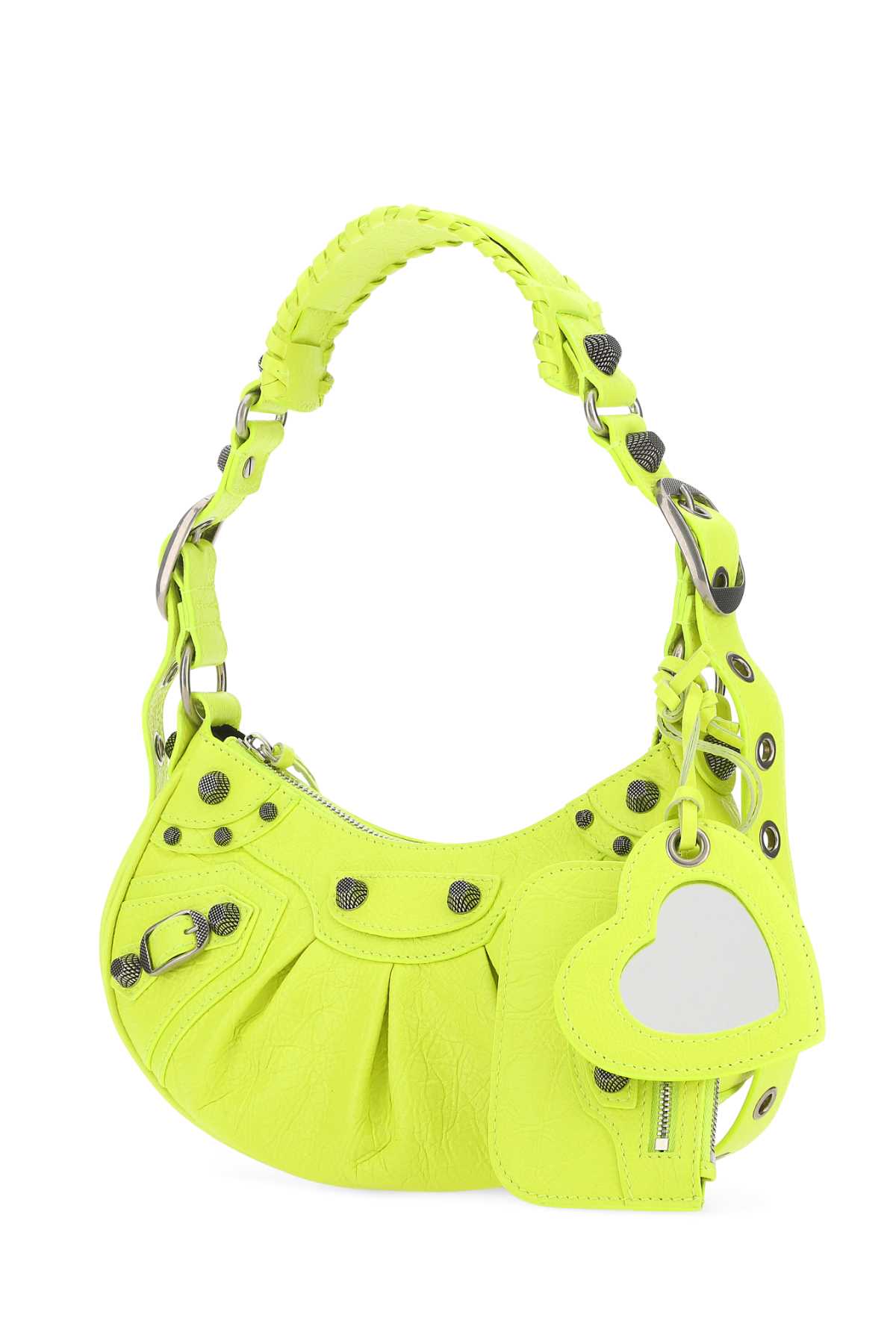 Balenciaga Fluo Yellow Nappa Leather Le Cagole Xs Shoulder Bag In 7302