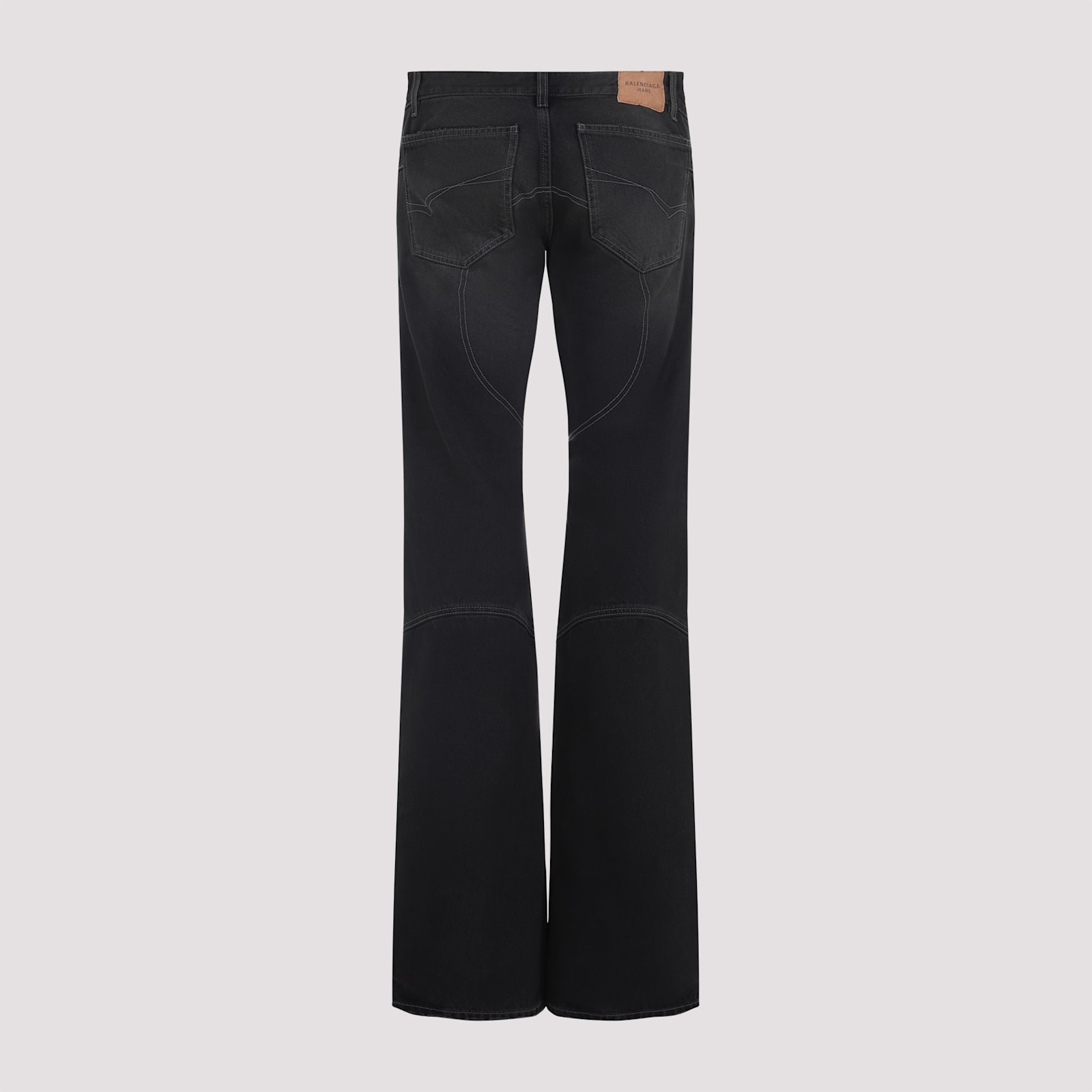 Balenciaga Fitted Low Waist Flared Wide-leg Pants In Black