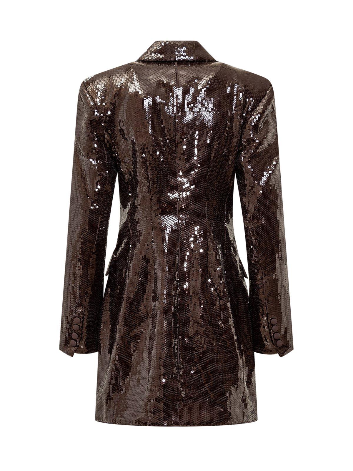 ROTATE BIRGER CHRISTENSEN SEQUIN-DETAILED BLAZER MINI DRESS 