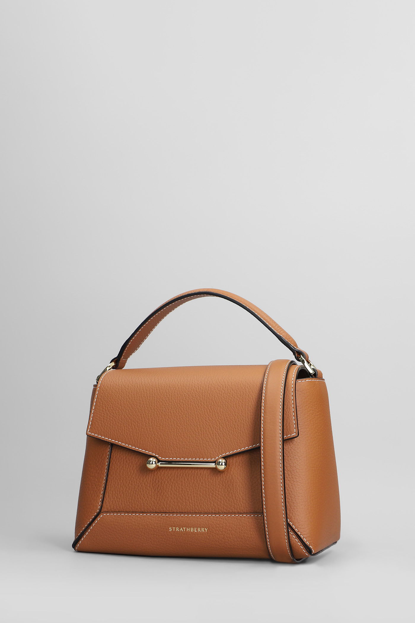 Strathberry Mosaic Shoulder Bag In Beige Leather In Sand
