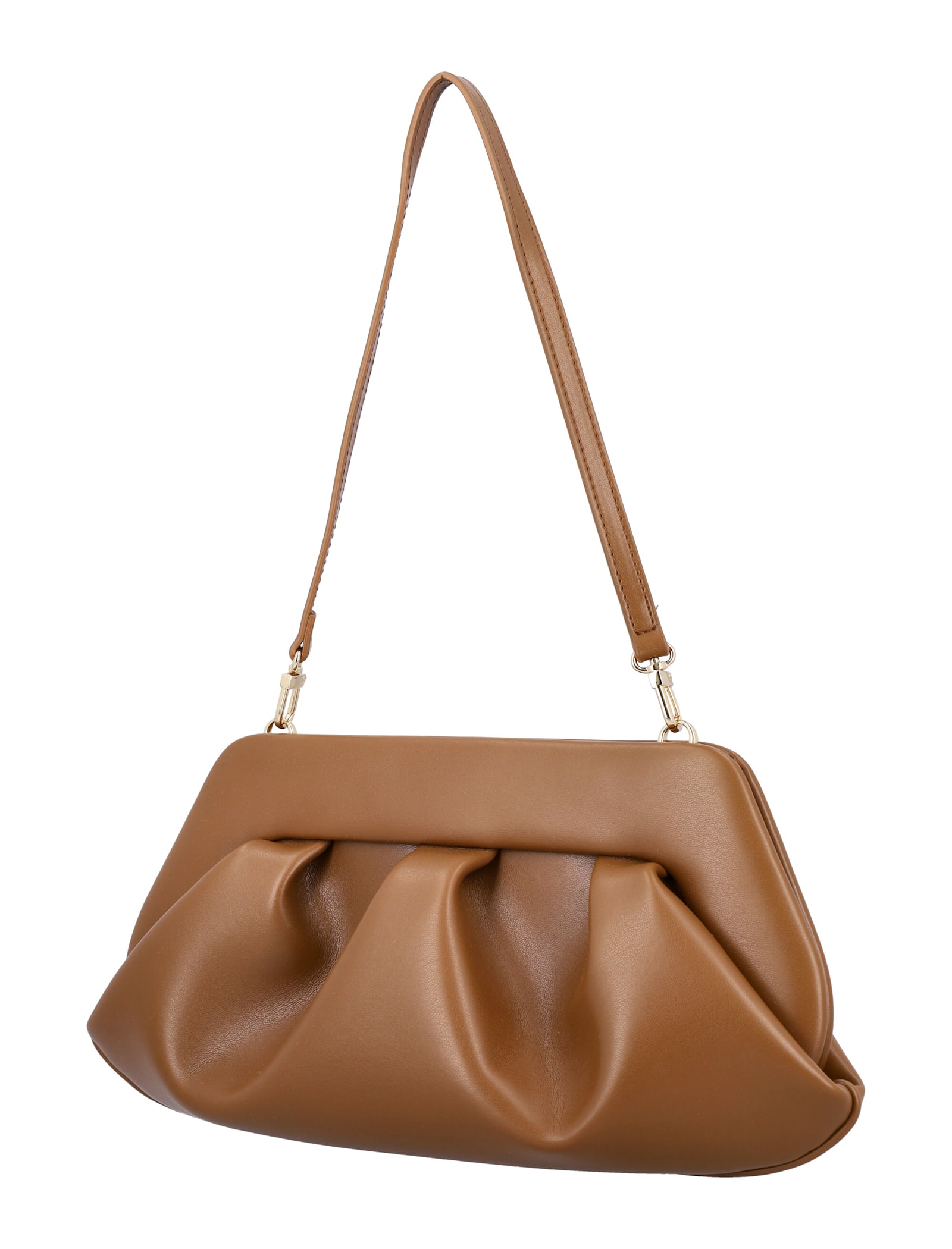 Themoirè Emera Vegan Leather Clutch In Caramel