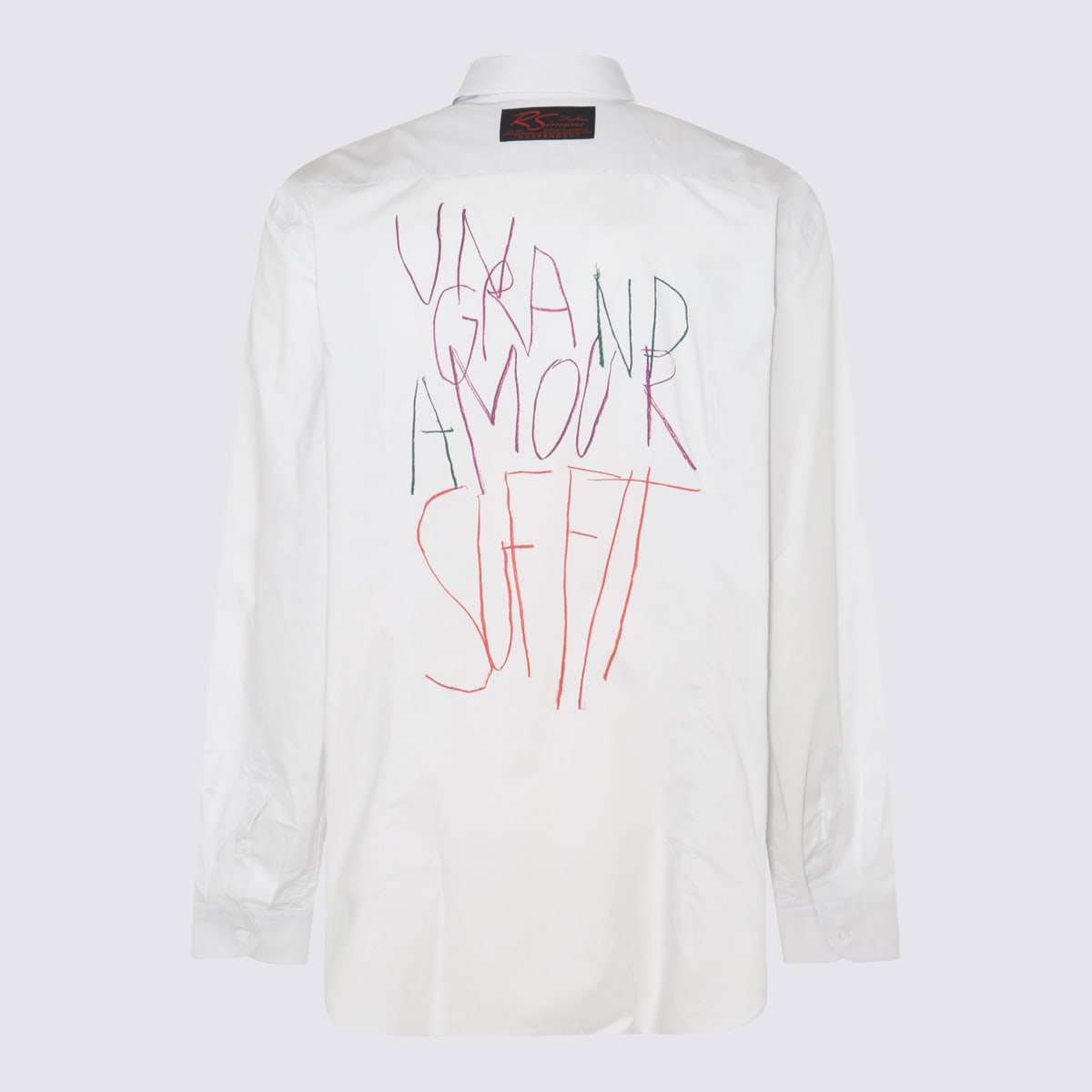 Shop Raf Simons White Cotton Shirt In Pearl