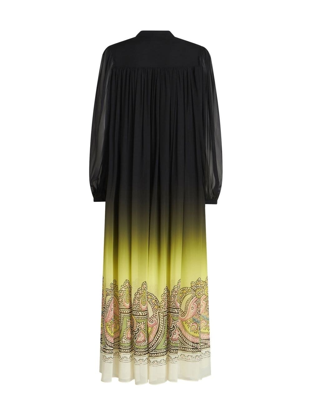 Etro Printed Silk Dress In Black