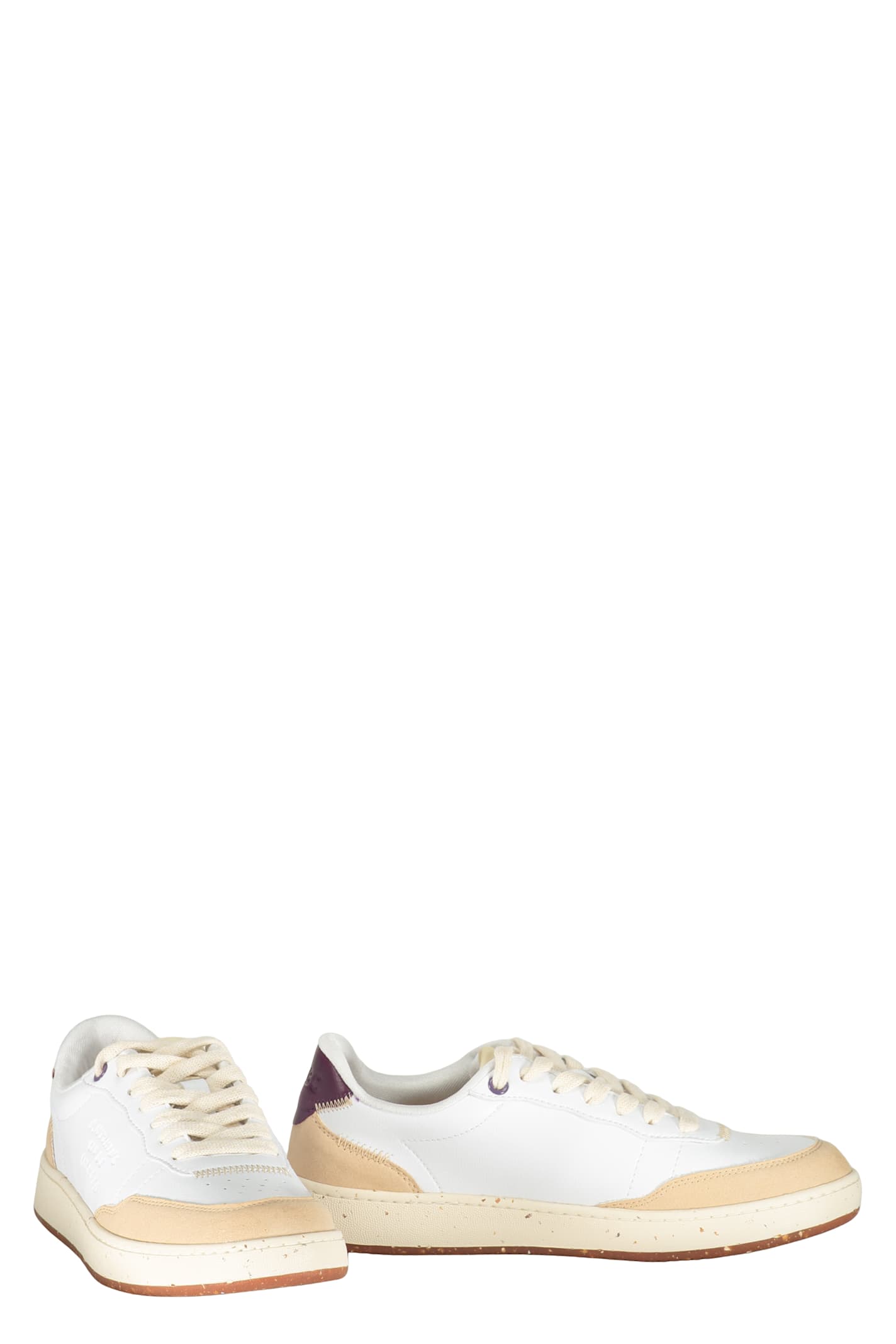 Acbc White Minimalist Sneakers With A Beige Sole In White