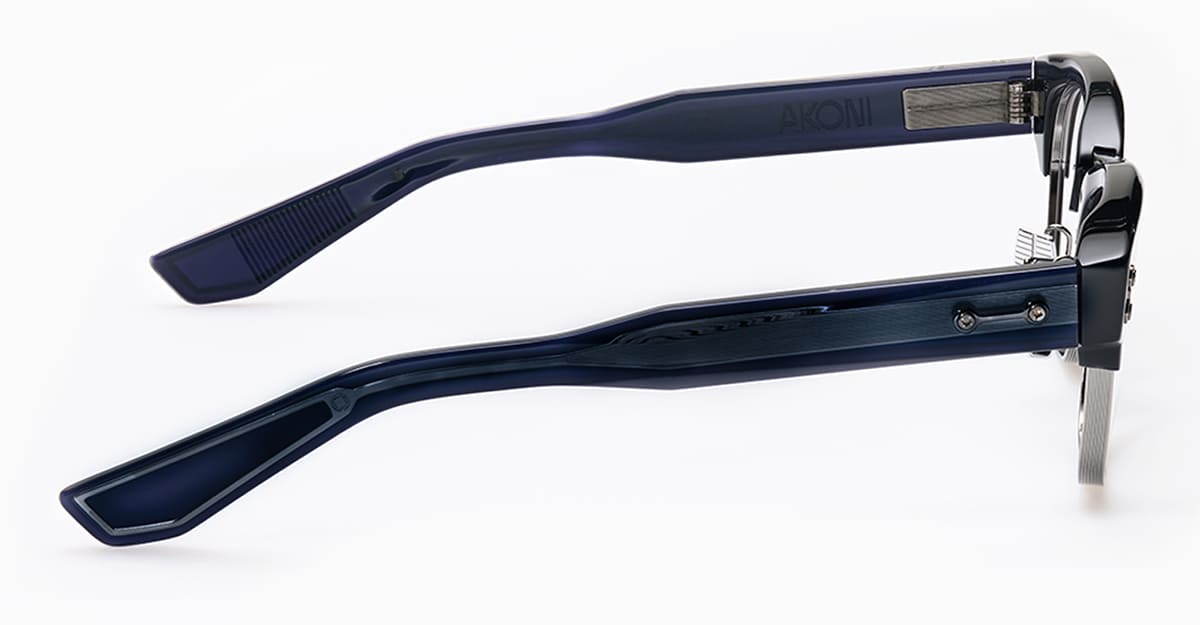 Akoni Newton - Blue Navy / Brushed Black Palladium Rx Glasses In Blue Navy