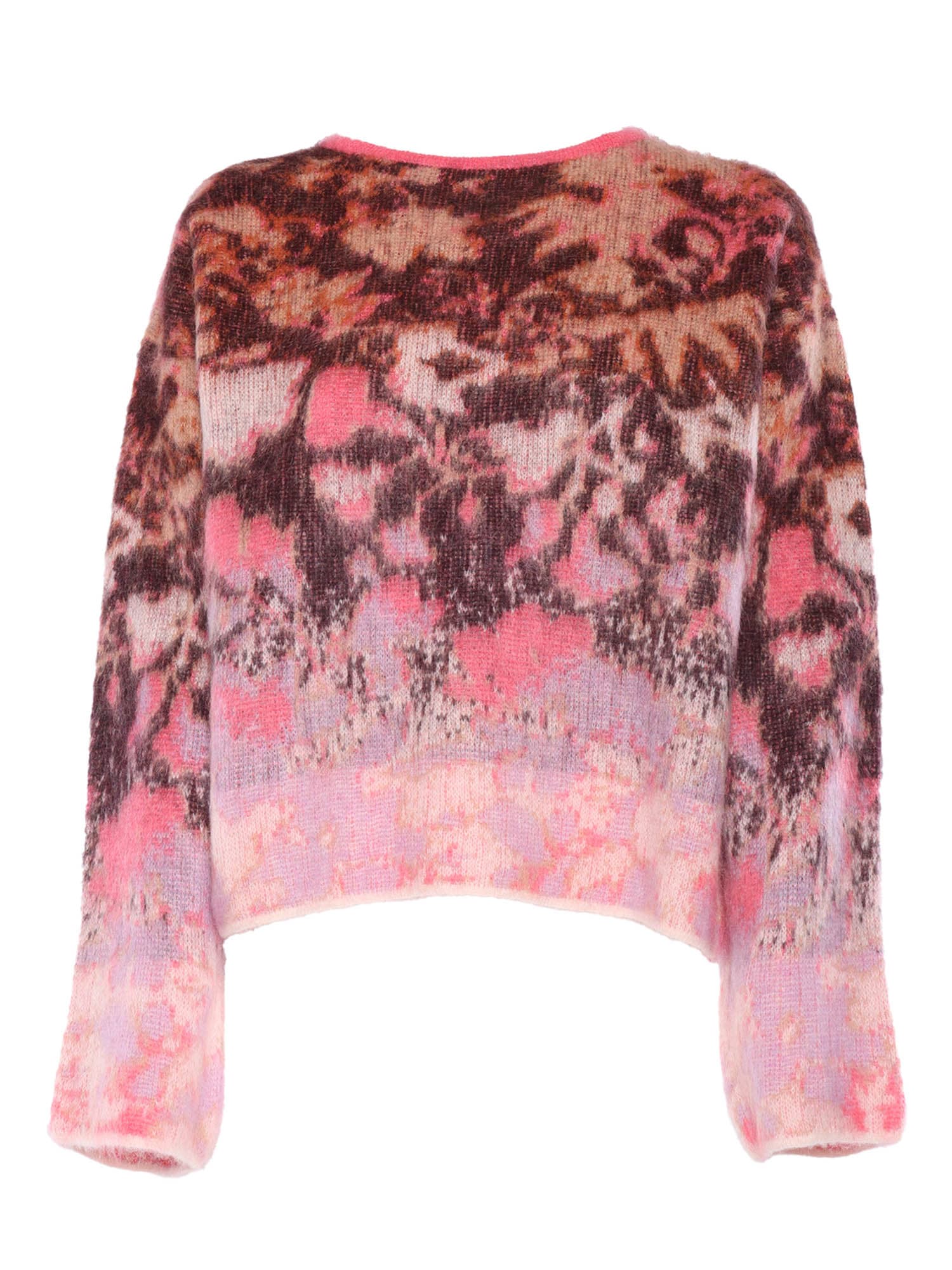 Shop Forte Forte Bloom Mist Alpaca And Mohair Jacquard Sweater In Pink