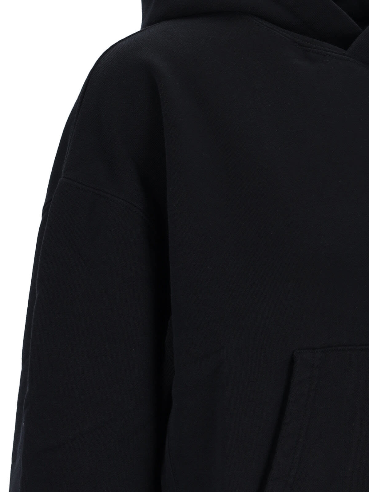 Jw Anderson J. W. Anderson Cropped Black Hoodie With Subtle Branding And Relaxed Fit In Black