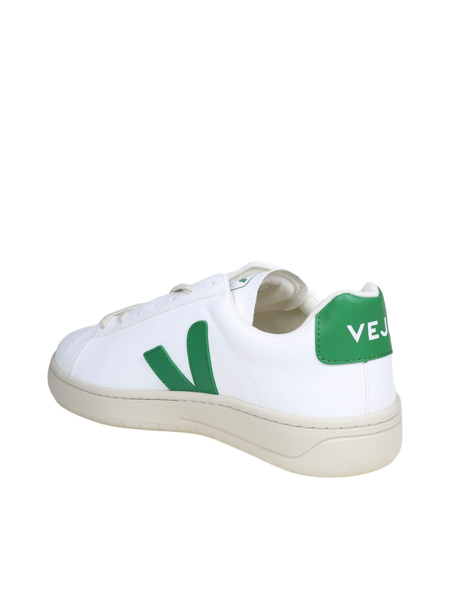 Shop Veja Urca Sneakers In White And Green Leather