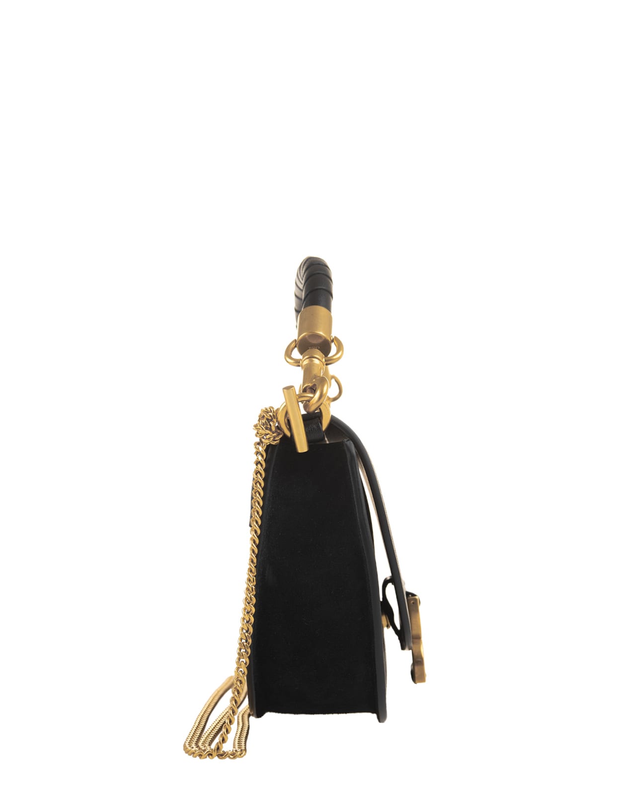 Shop Chloé Marcie Flap And Chain Bag In Black